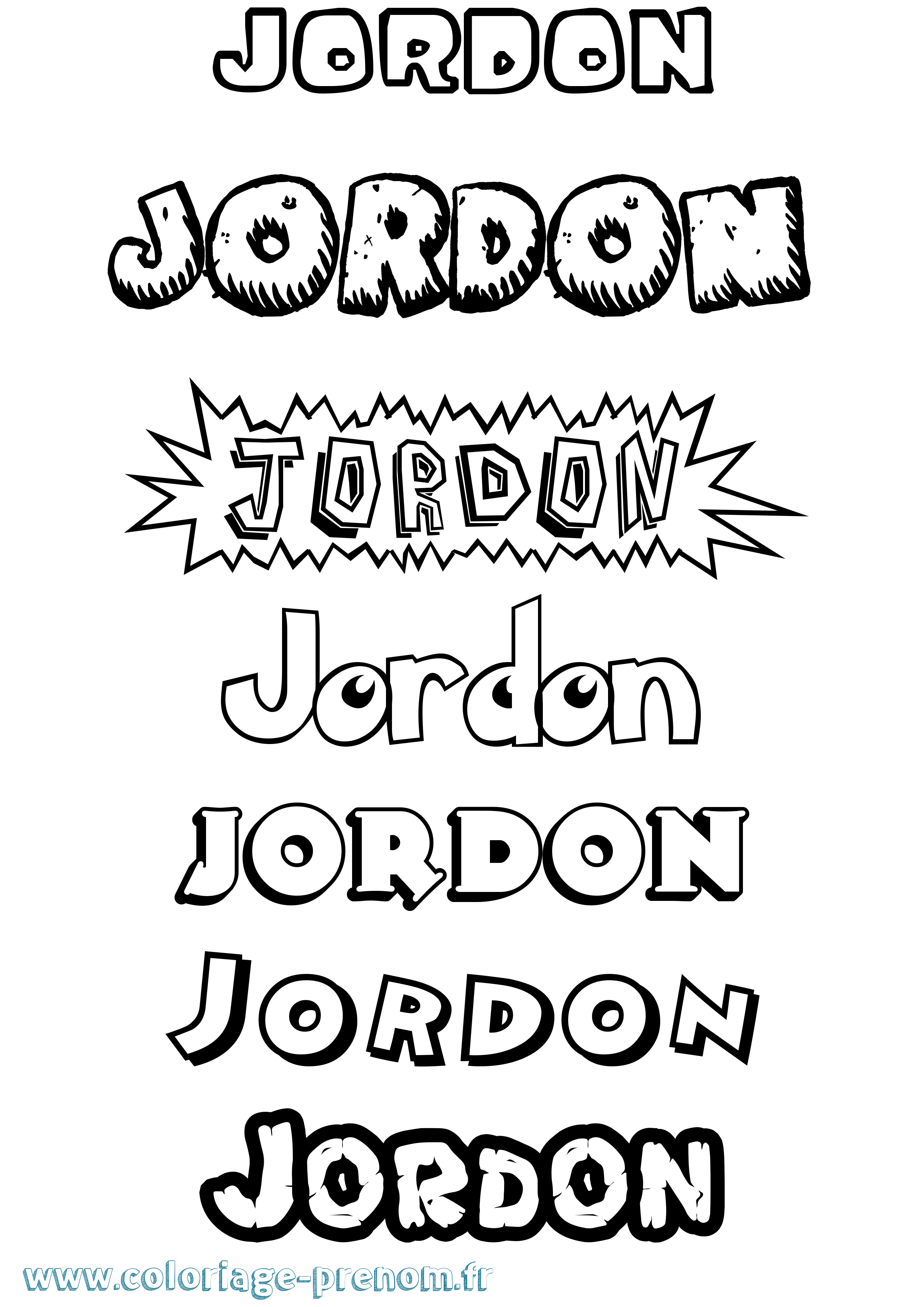 Coloriage Jordon Dessin Animé Coloriage prénom Jordon Dessin Animé