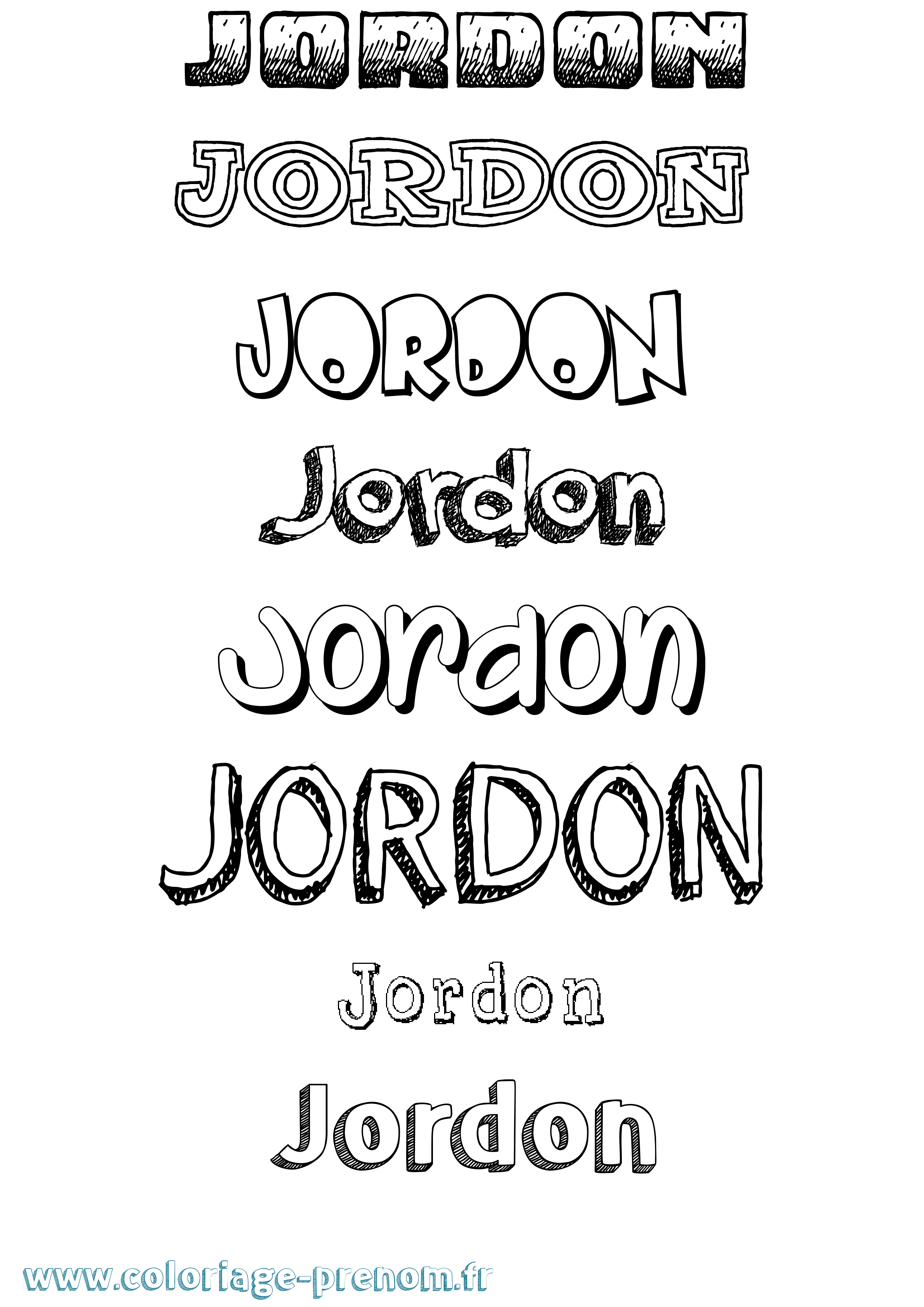 Coloriage Jordon Dessiné Coloriage prénom Jordon Dessiné
