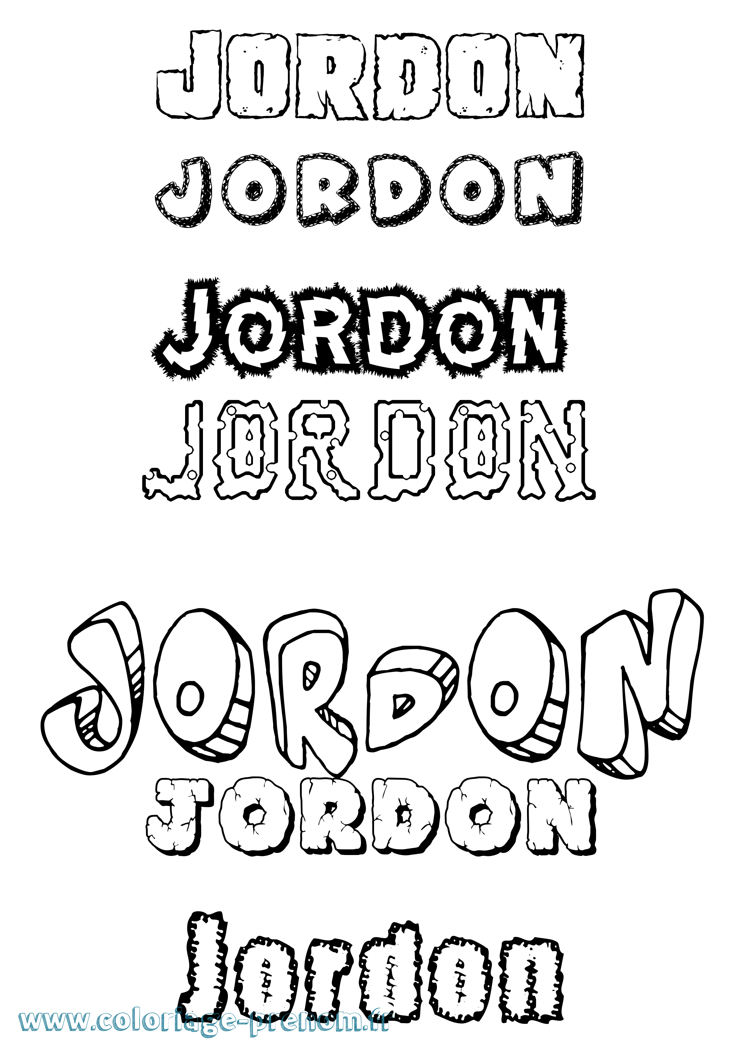 Coloriage Jordon Destructuré Coloriage prénom Jordon Destructuré