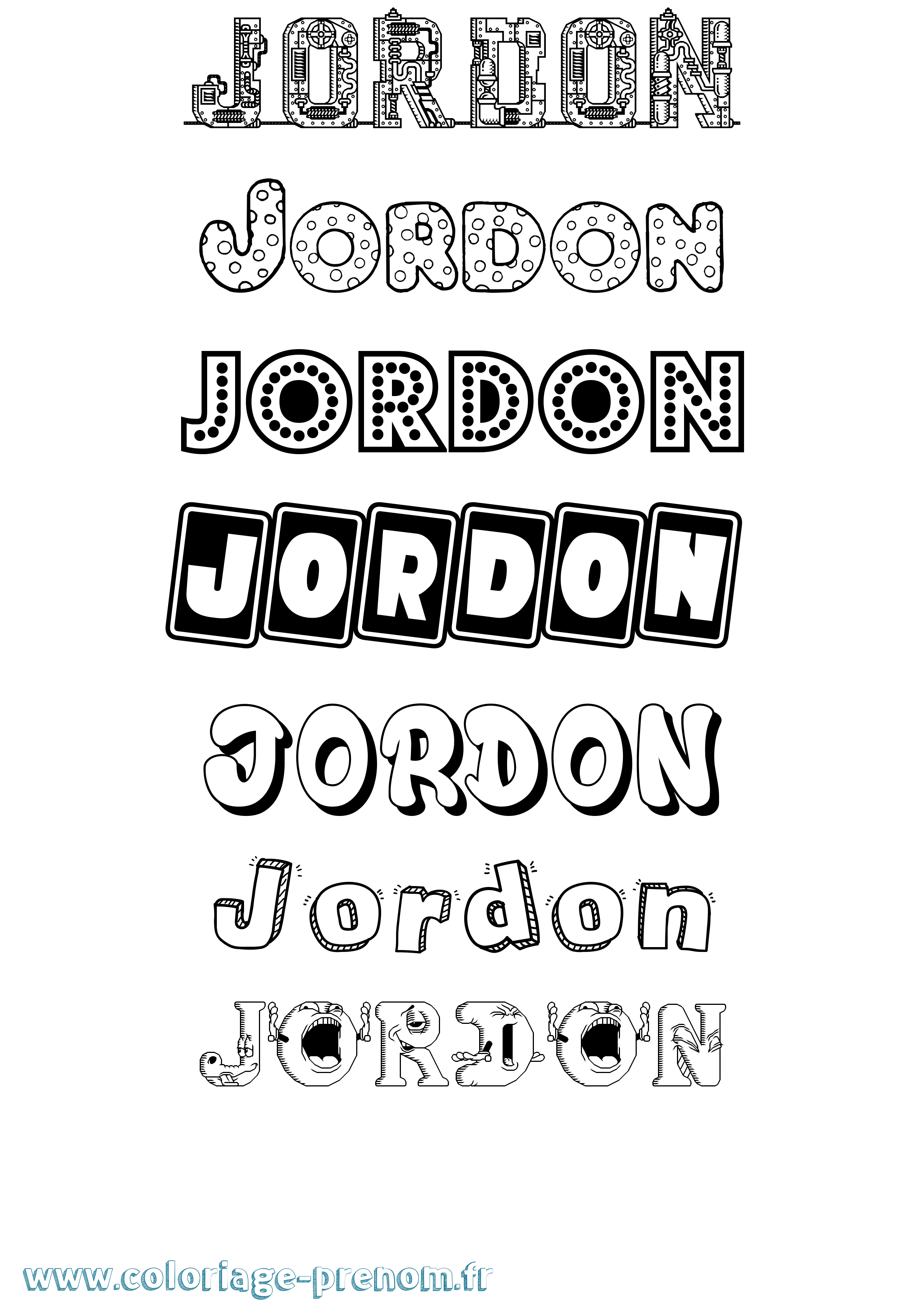 Coloriage Jordon Fun Coloriage prénom Jordon Fun