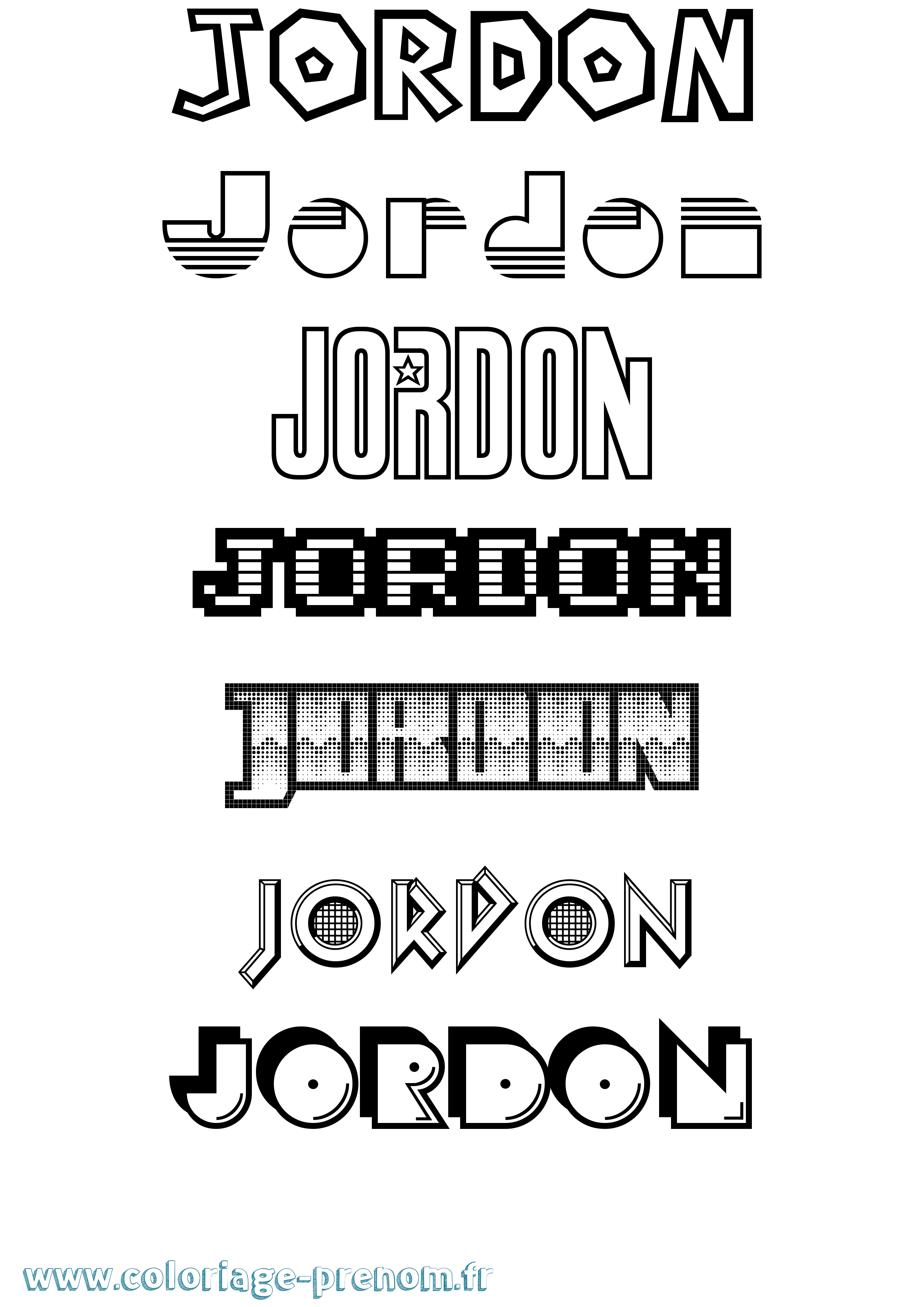 Coloriage Jordon Jeux Vidéos Coloriage prénom Jordon Jeux Vidéos
