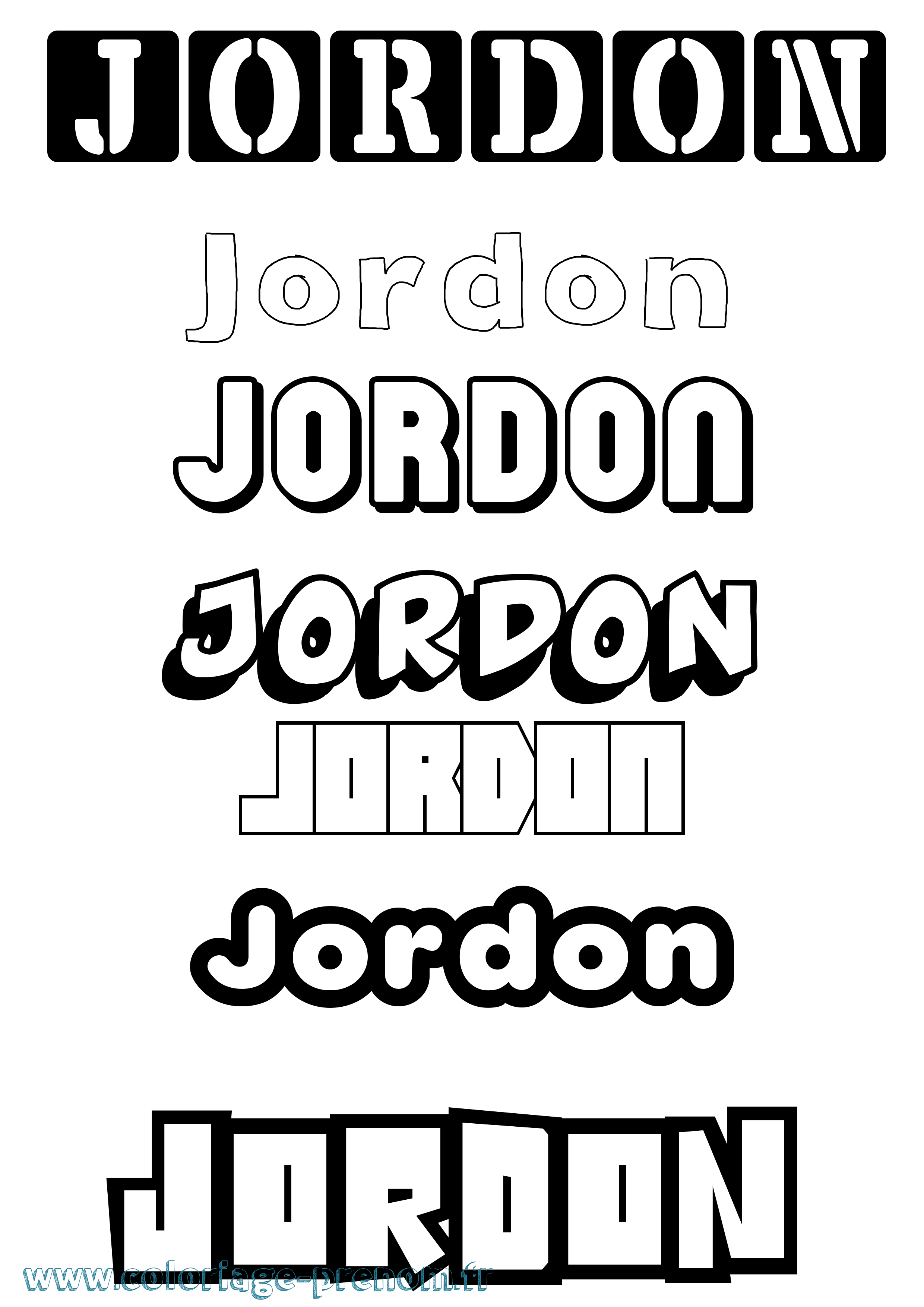 Coloriage Jordon Simple Coloriage prénom Jordon Simple