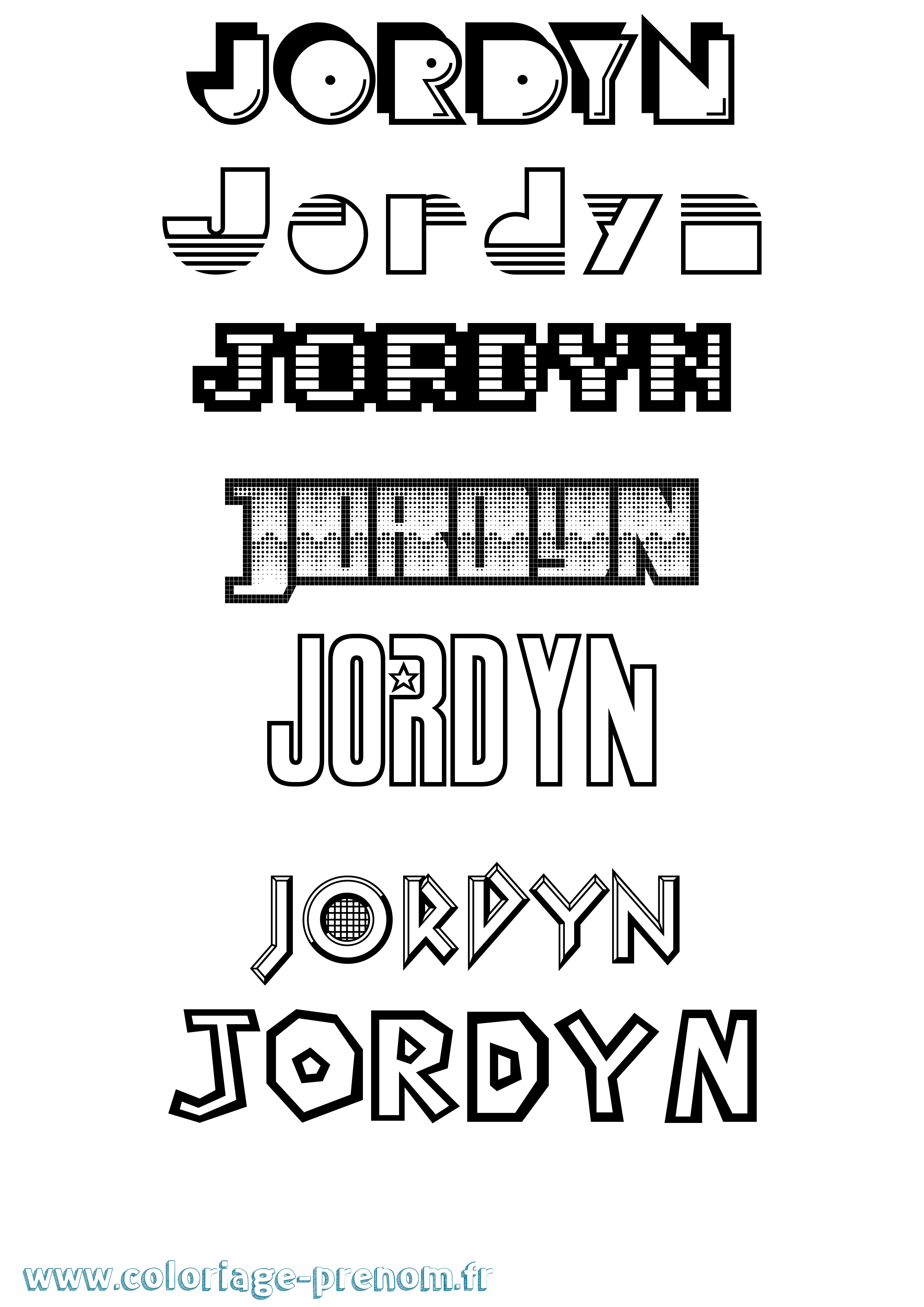 Coloriage Jordyn Jeux Vidéos Coloriage prénom Jordyn Jeux Vidéos