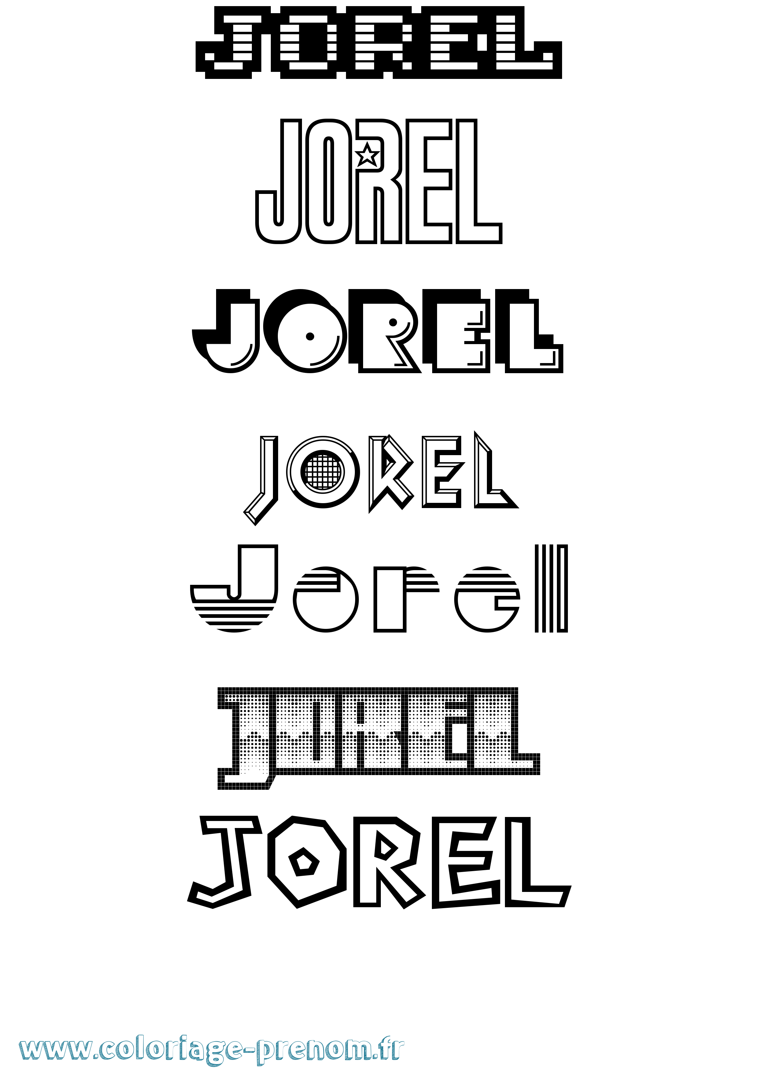 Coloriage Jorel Jeux Vidéos Coloriage prénom Jorel Jeux Vidéos