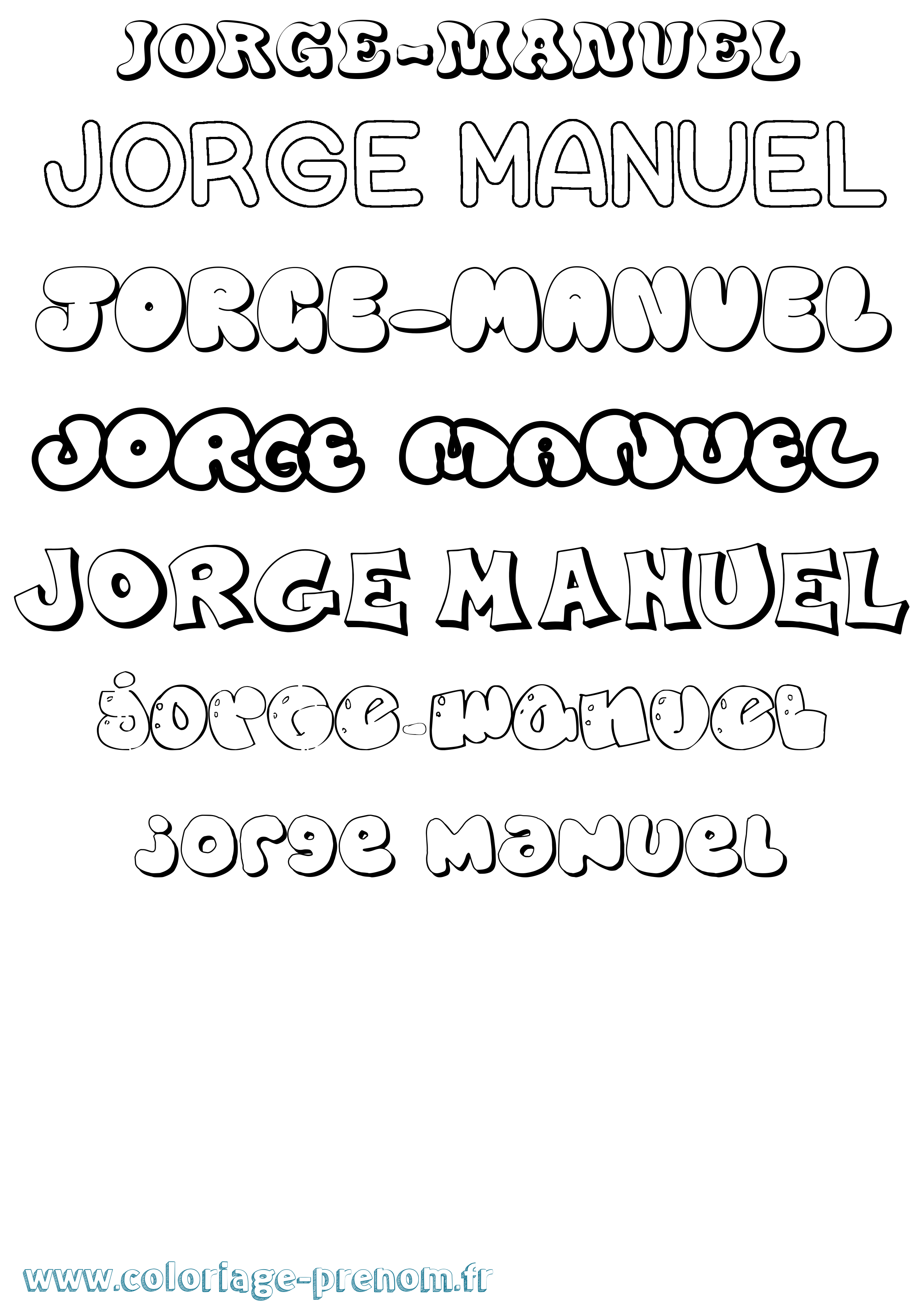 Coloriage Jorge-Manuel Bubble Coloriage prénom Jorge-Manuel Bubble