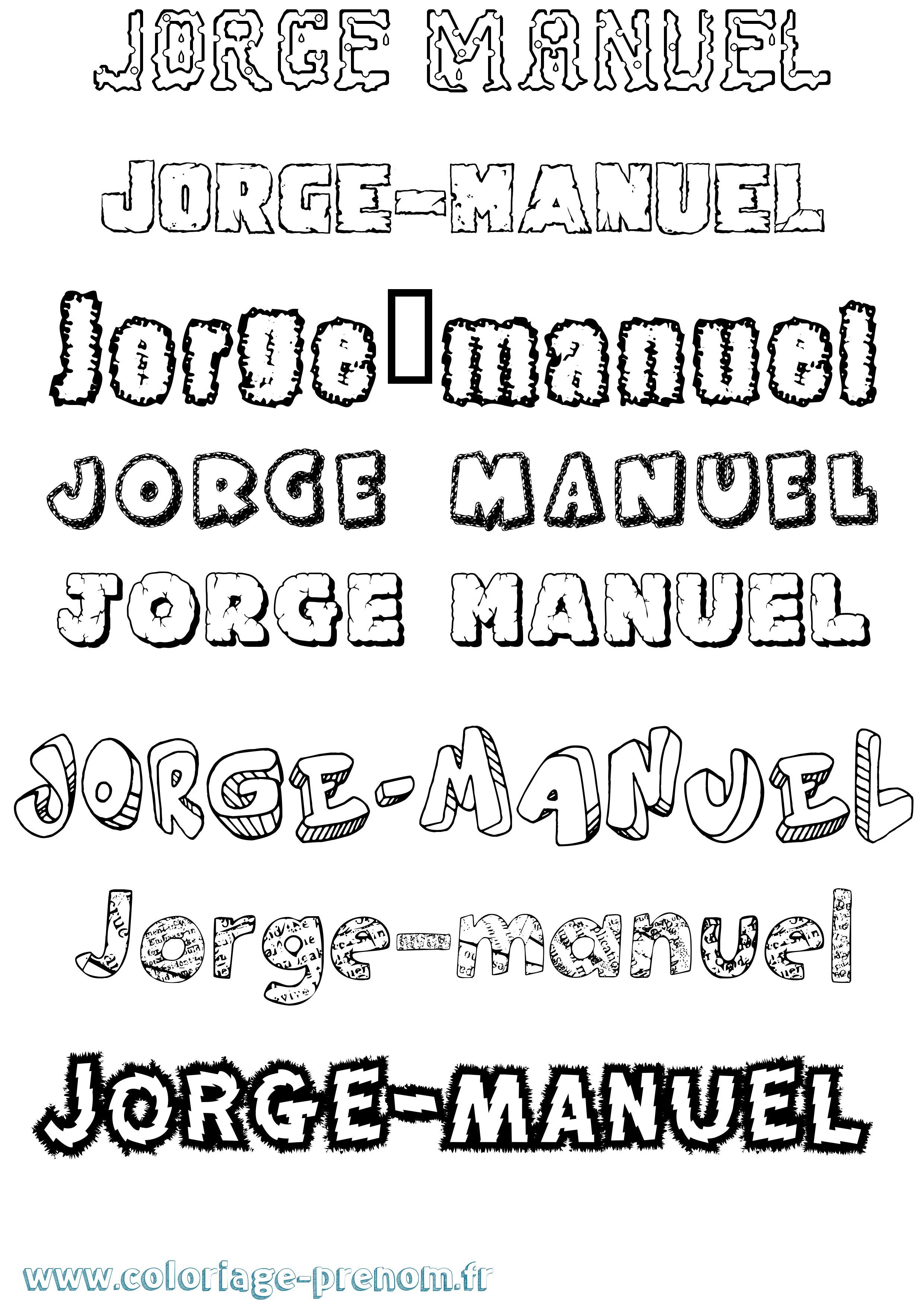 Coloriage Jorge-Manuel Destructuré Coloriage prénom Jorge-Manuel Destructuré