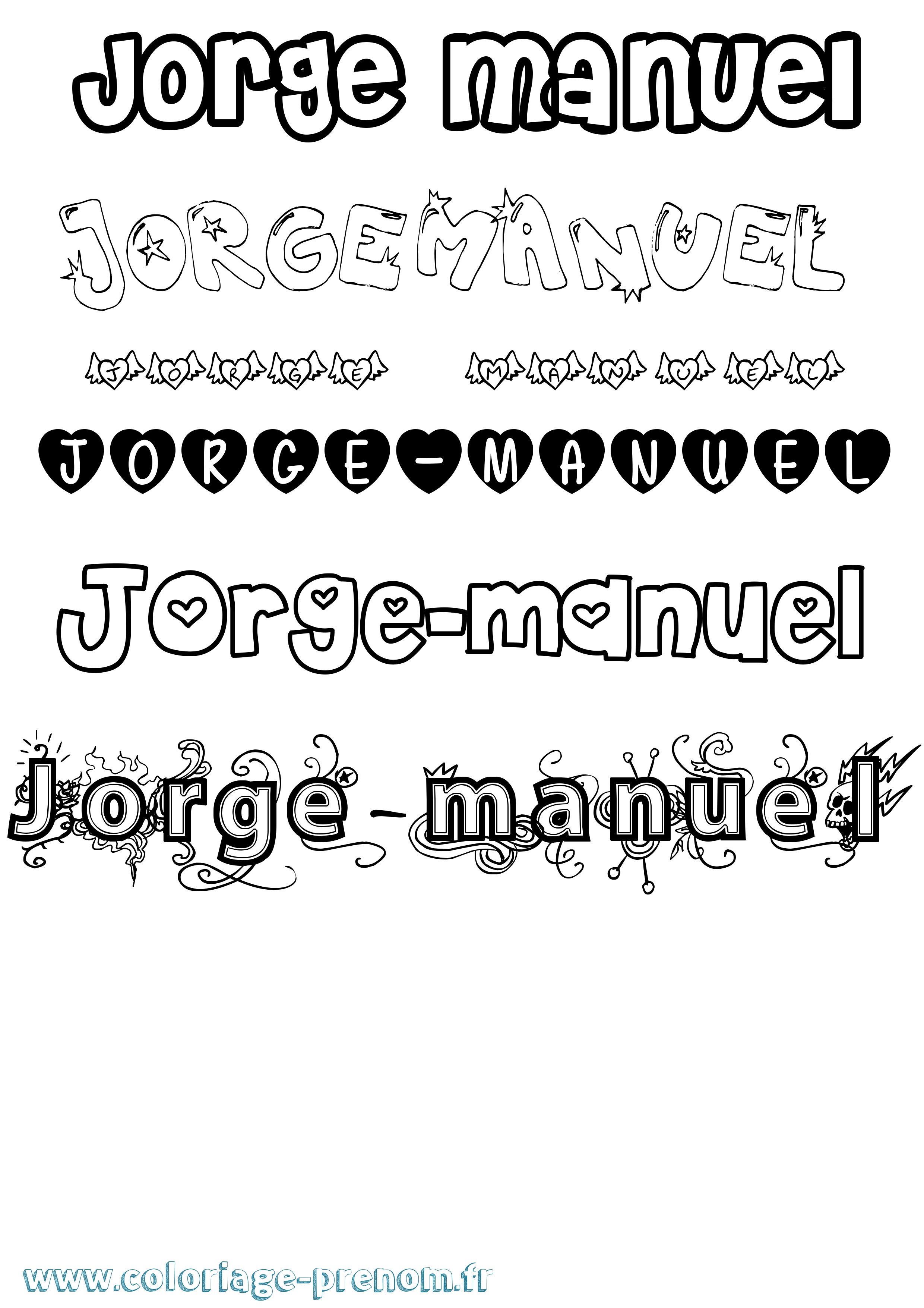 Coloriage Jorge-Manuel Girly Coloriage prénom Jorge-Manuel Girly
