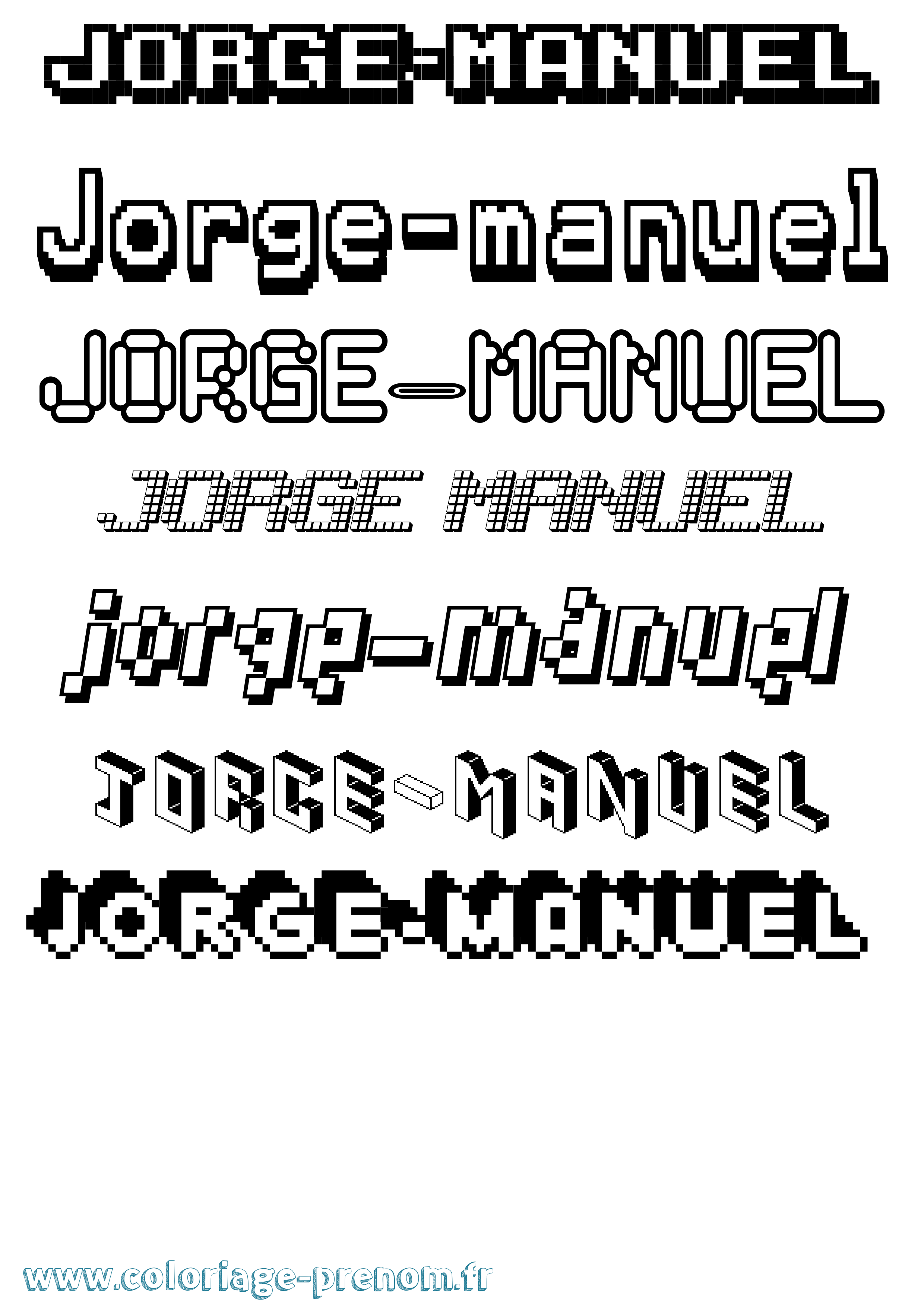Coloriage Jorge-Manuel Pixel Coloriage prénom Jorge-Manuel Pixel