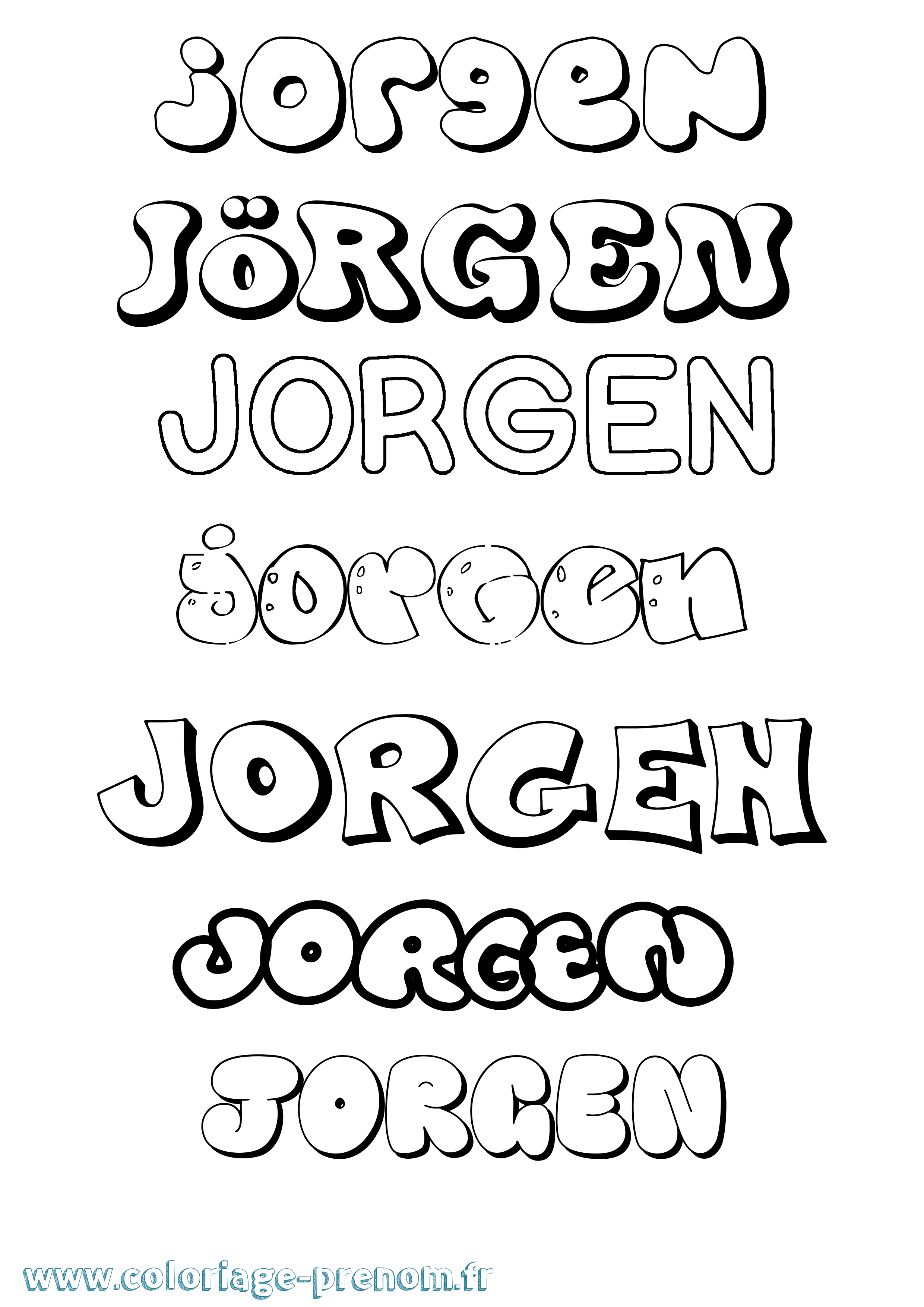 Coloriage Jörgen Bubble Coloriage prénom Jörgen Bubble