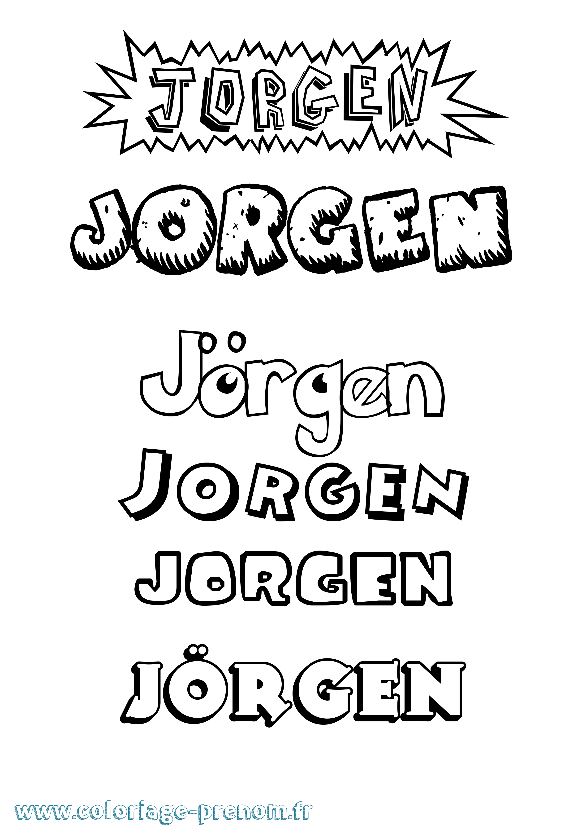 Coloriage Jörgen Dessin Animé Coloriage prénom Jörgen Dessin Animé