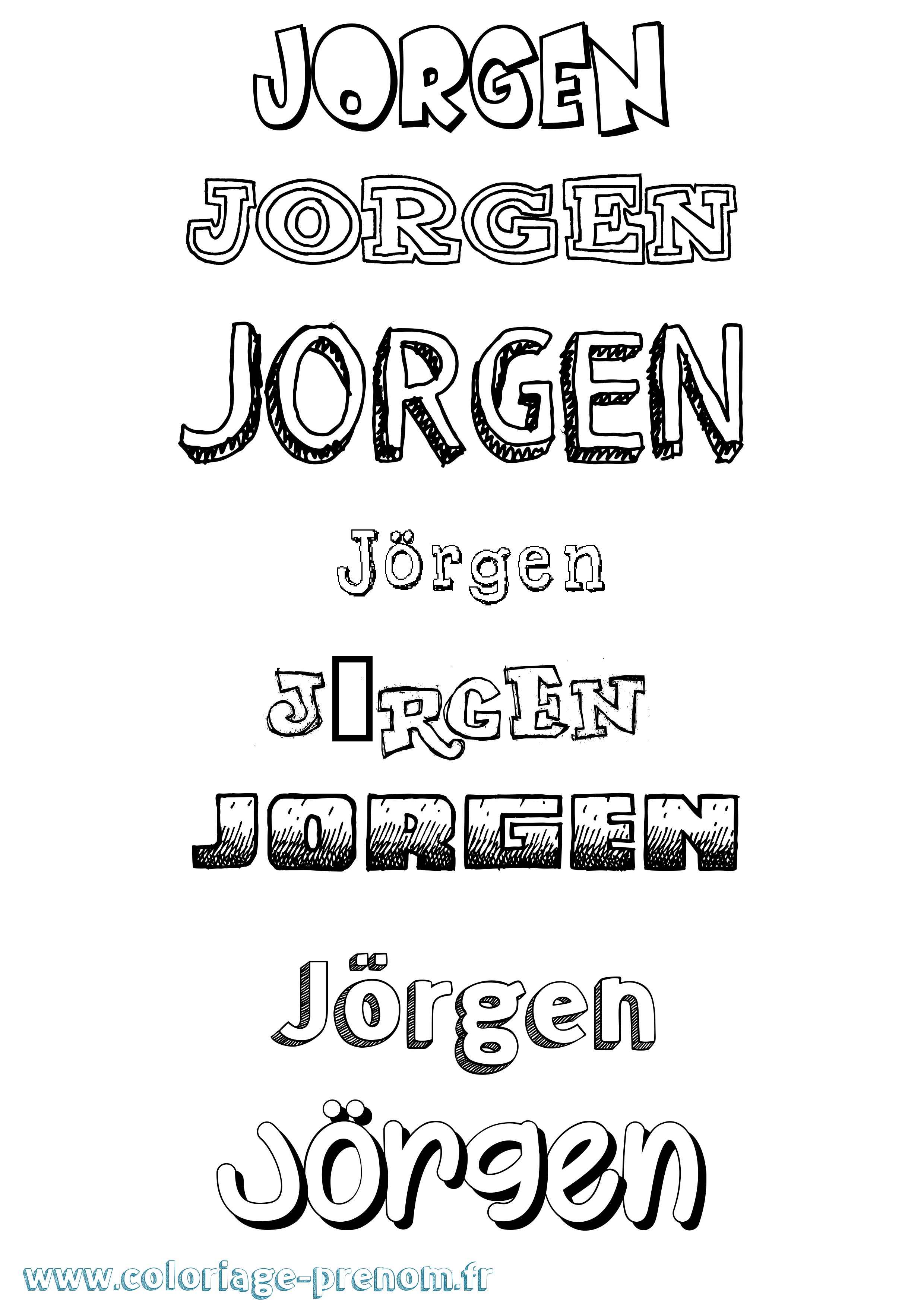 Coloriage Jörgen Dessiné Coloriage prénom Jörgen Dessiné