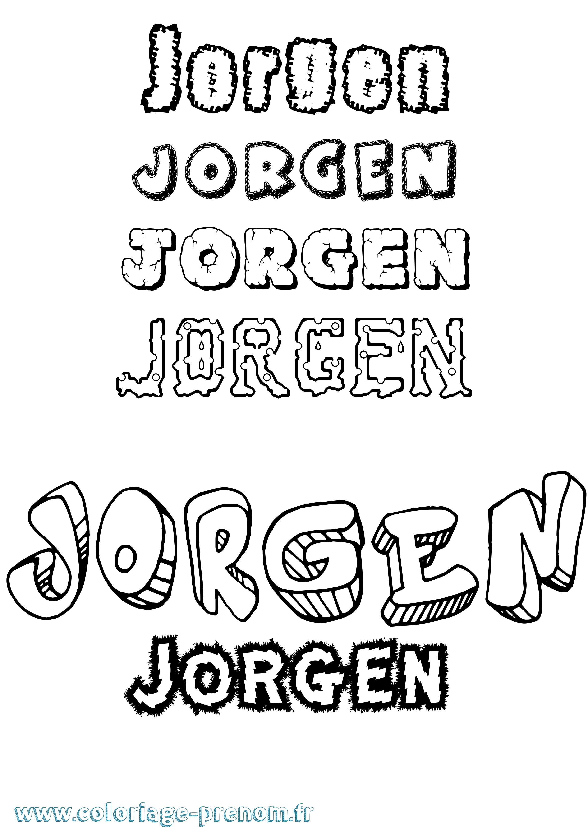 Coloriage Jörgen Destructuré Coloriage prénom Jörgen Destructuré