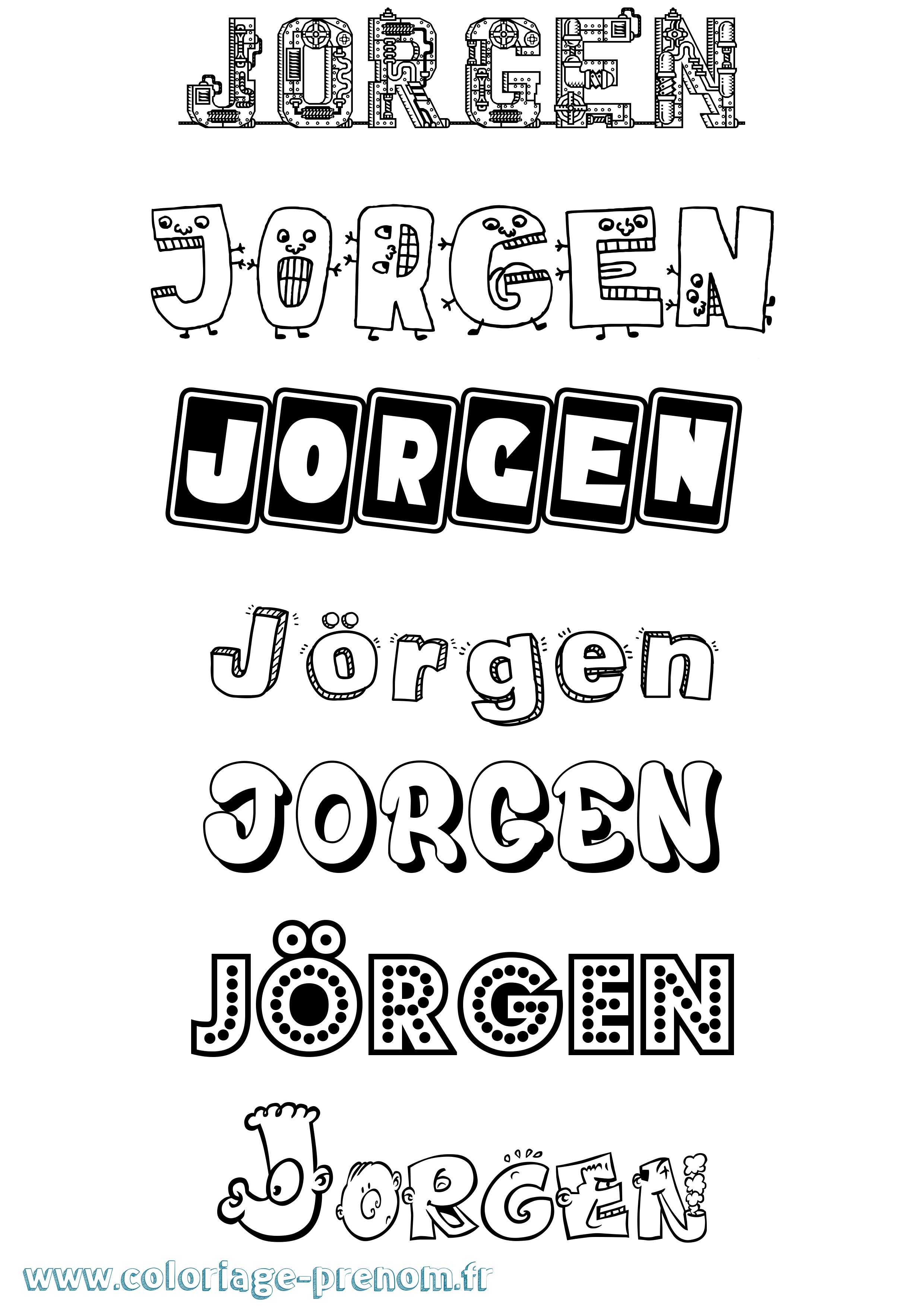 Coloriage Jörgen Fun Coloriage prénom Jörgen Fun