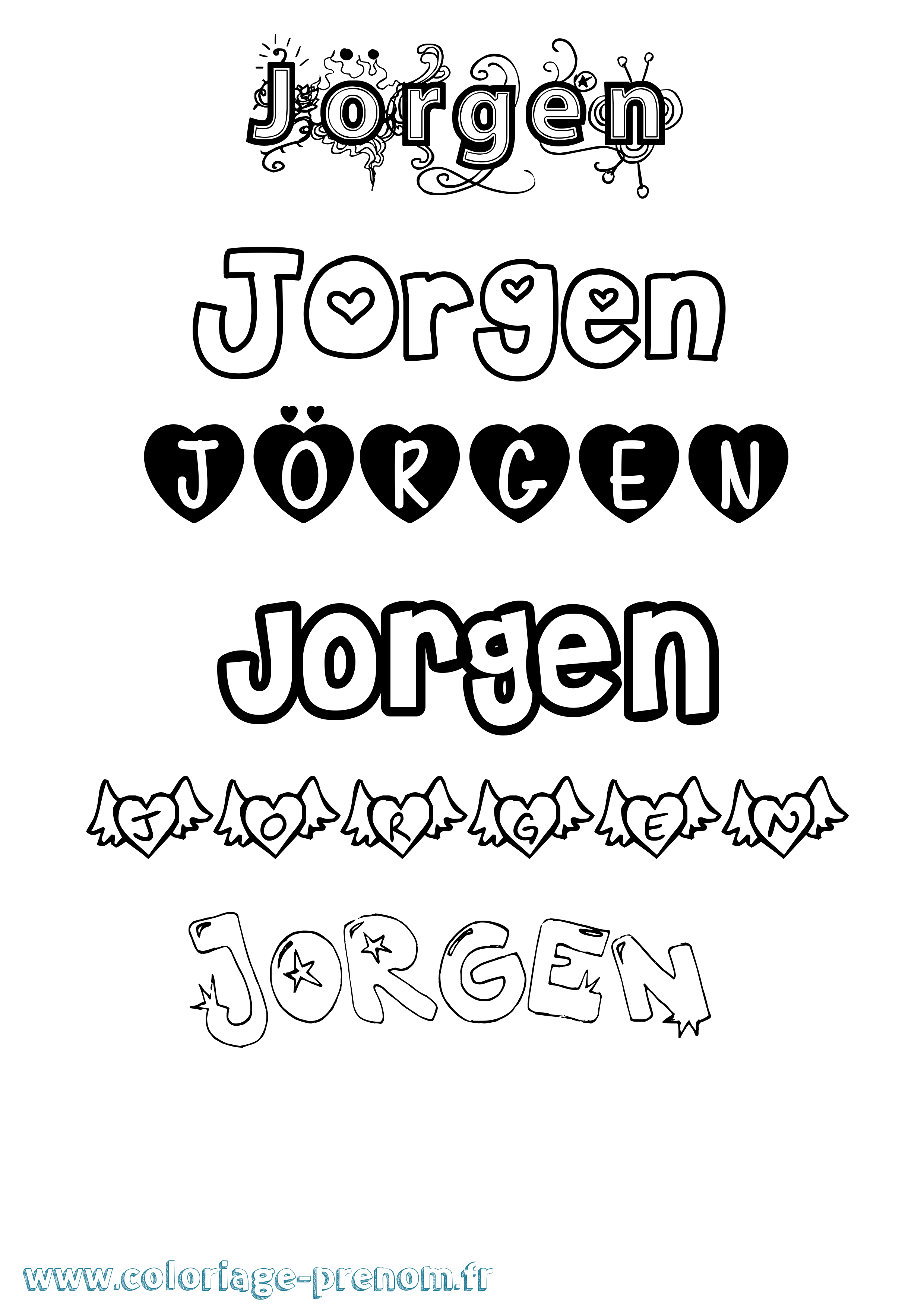 Coloriage Jörgen Girly Coloriage prénom Jörgen Girly