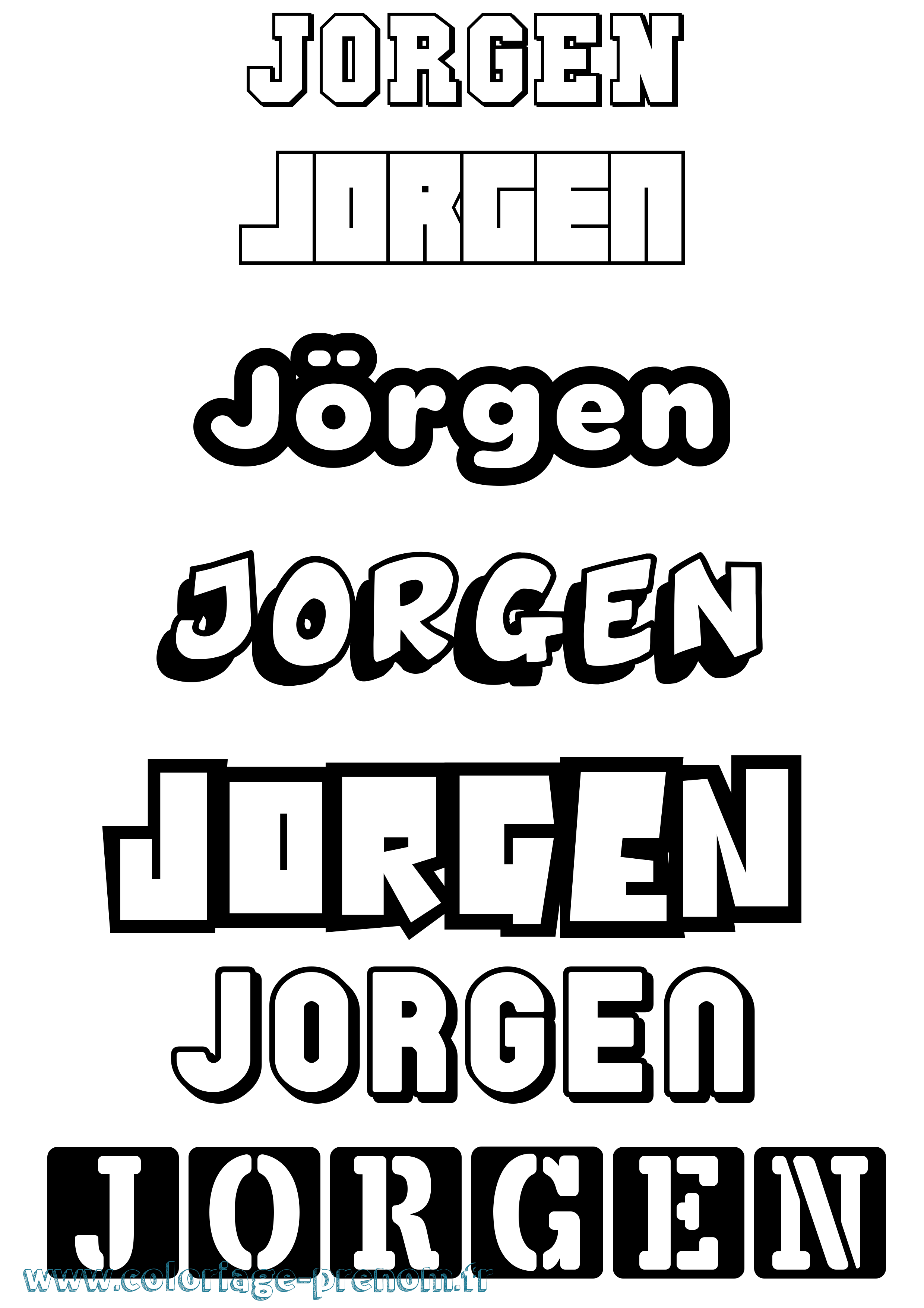 Coloriage Jörgen Simple Coloriage prénom Jörgen Simple