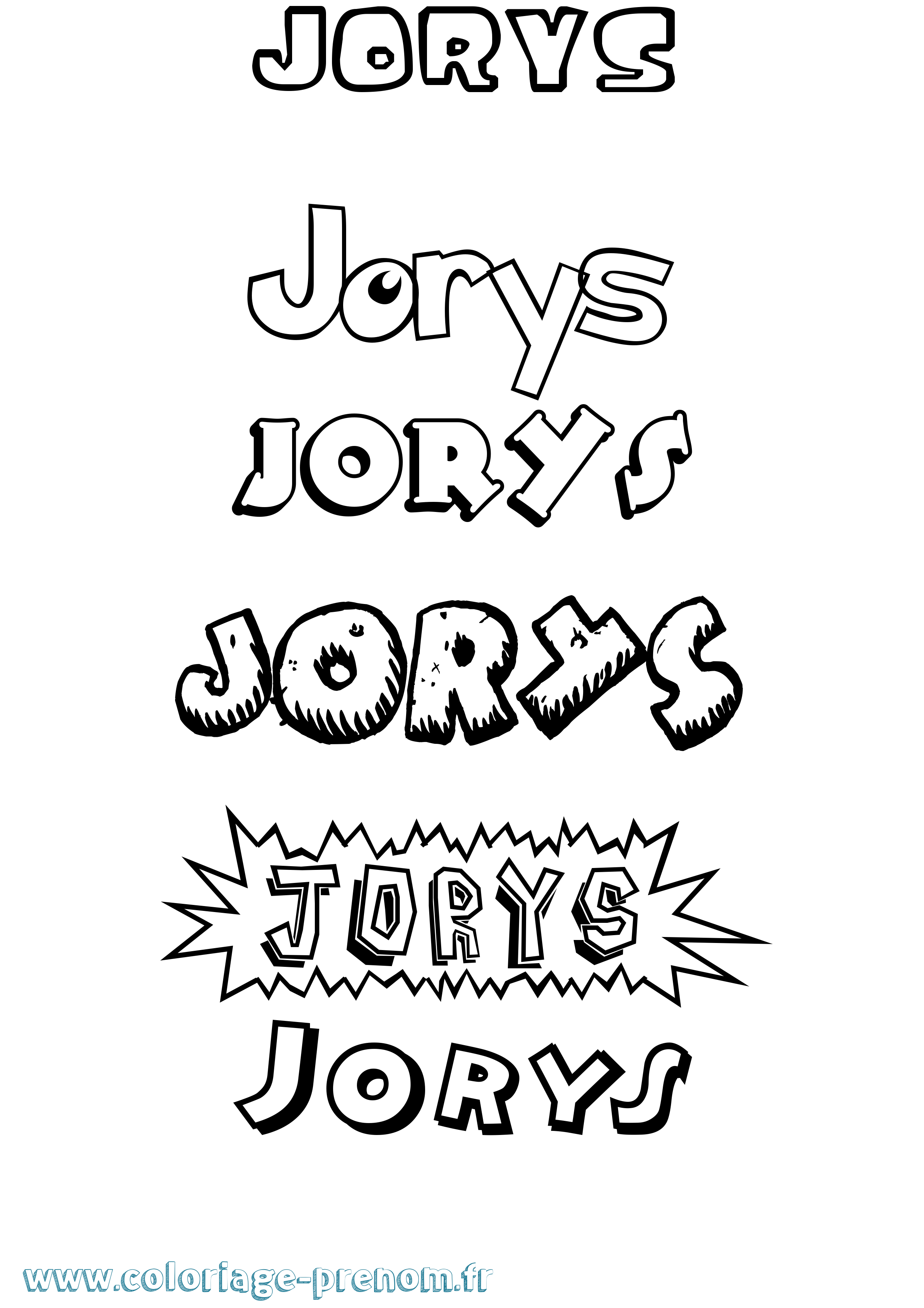 Coloriage Jorys Dessin Animé Coloriage prénom Jorys Dessin Animé