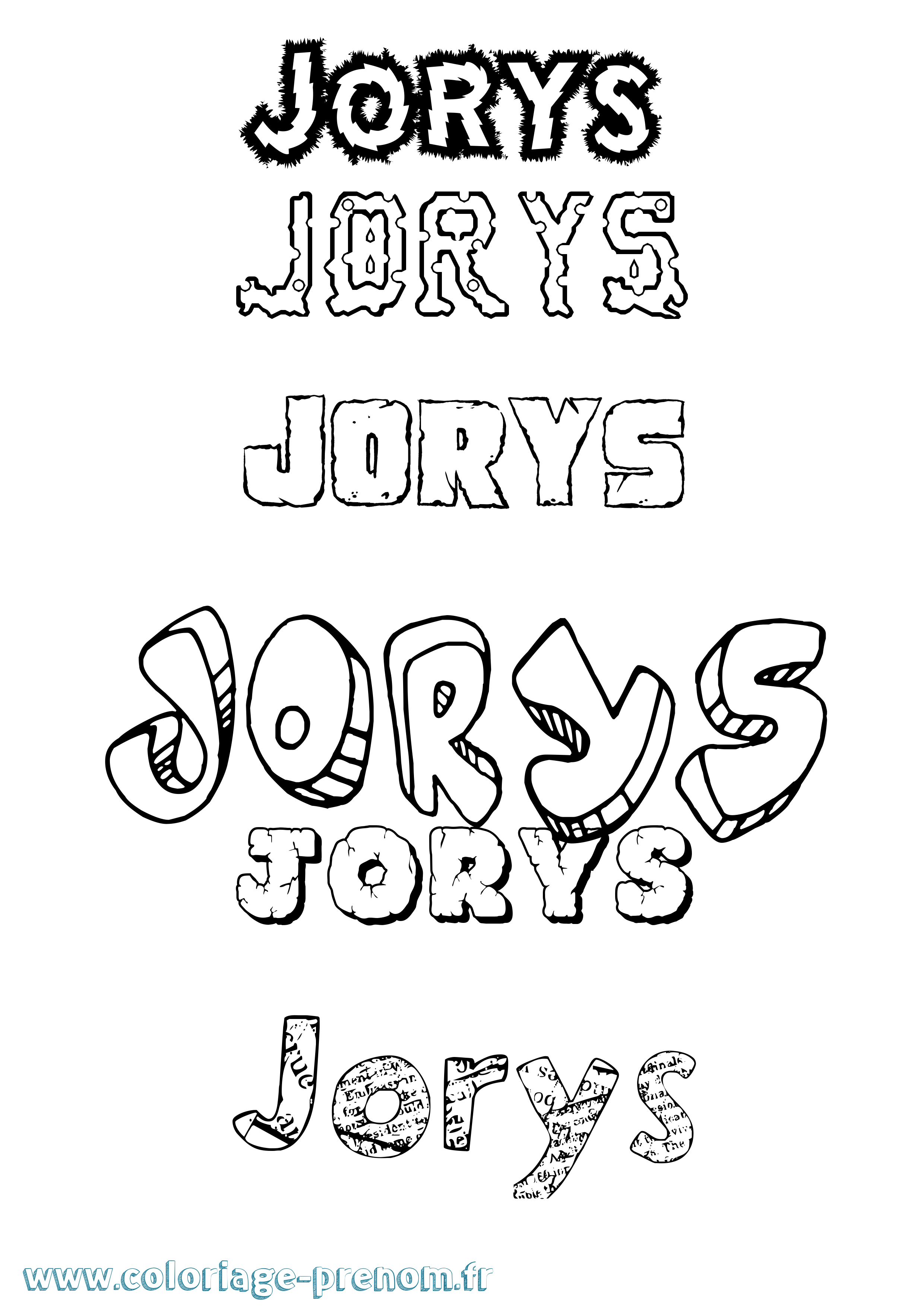 Coloriage Jorys Destructuré Coloriage prénom Jorys Destructuré