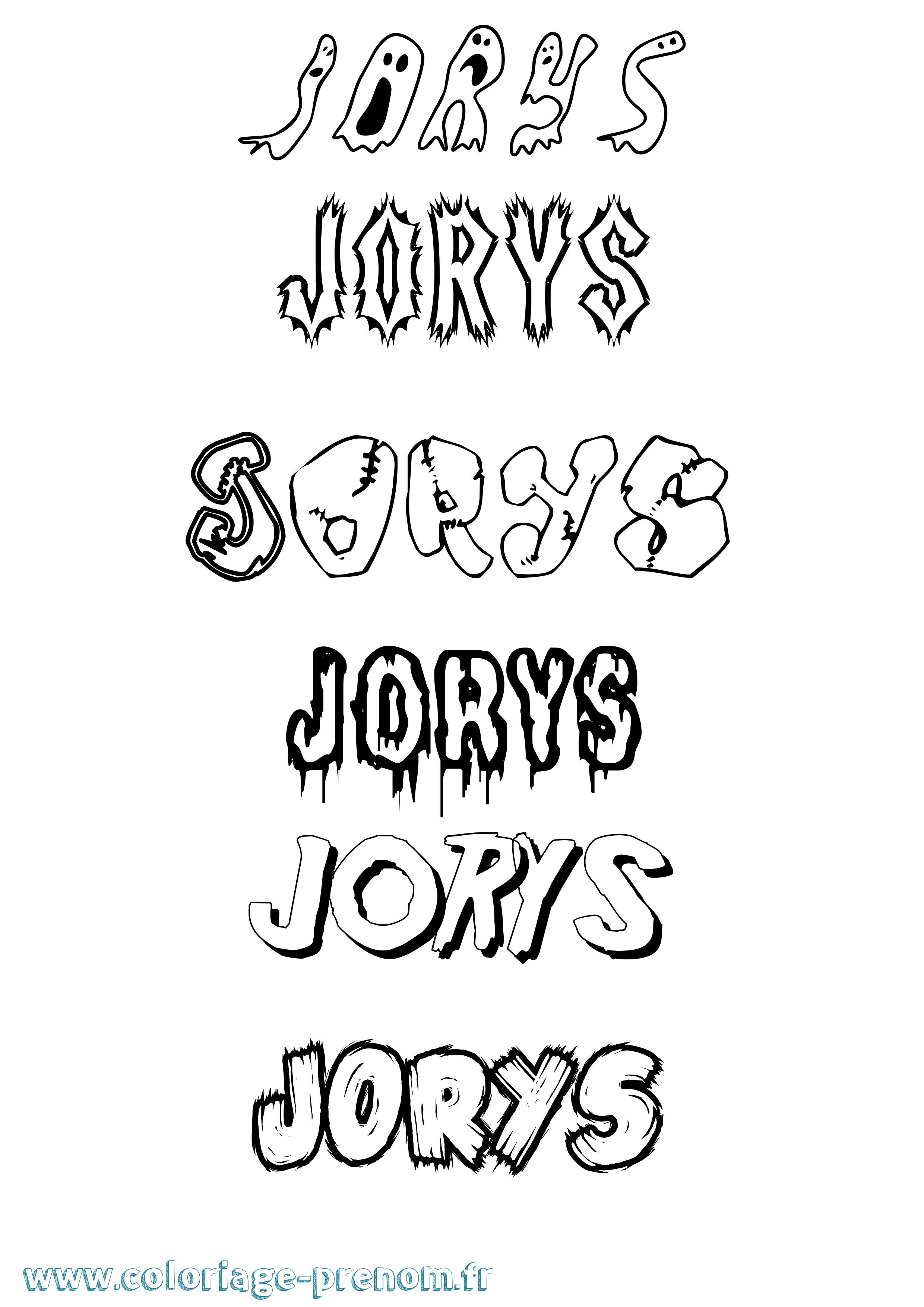 Coloriage Jorys Frisson Coloriage prénom Jorys Frisson