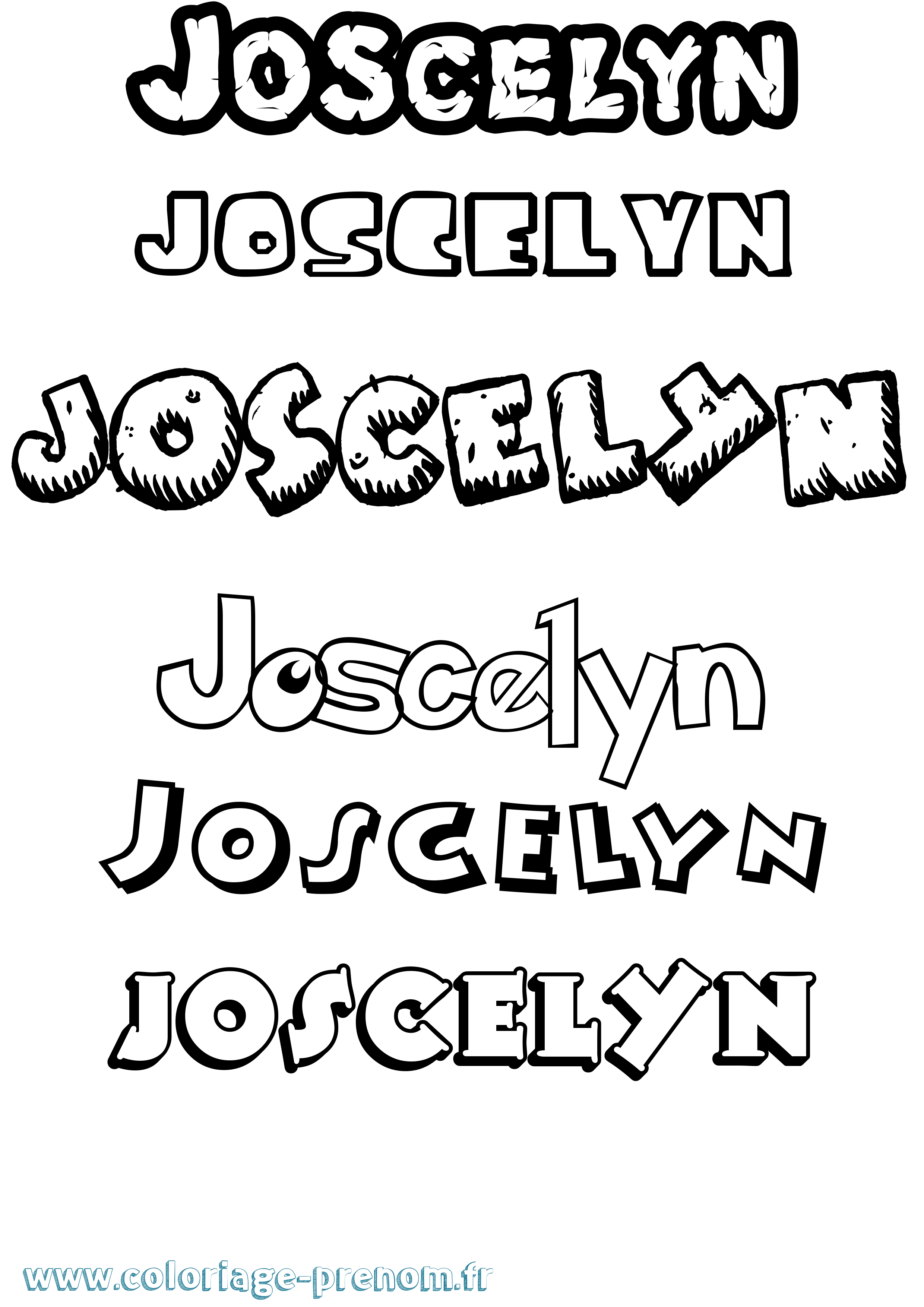Coloriage Joscelyn Dessin Animé Coloriage prénom Joscelyn Dessin Animé