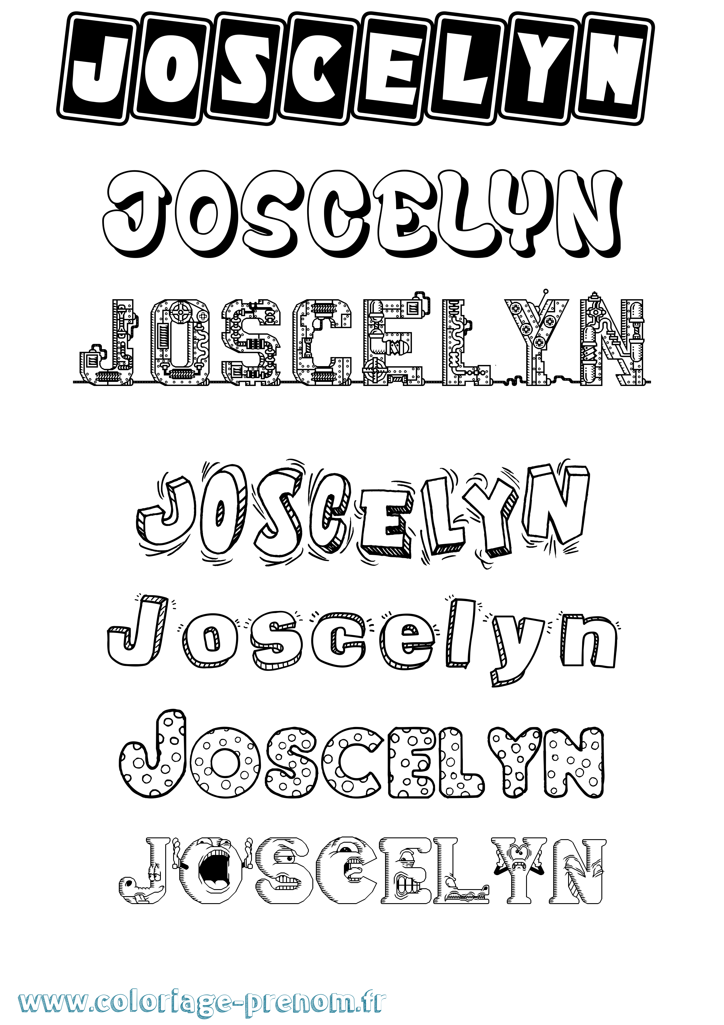 Coloriage Joscelyn Fun Coloriage prénom Joscelyn Fun