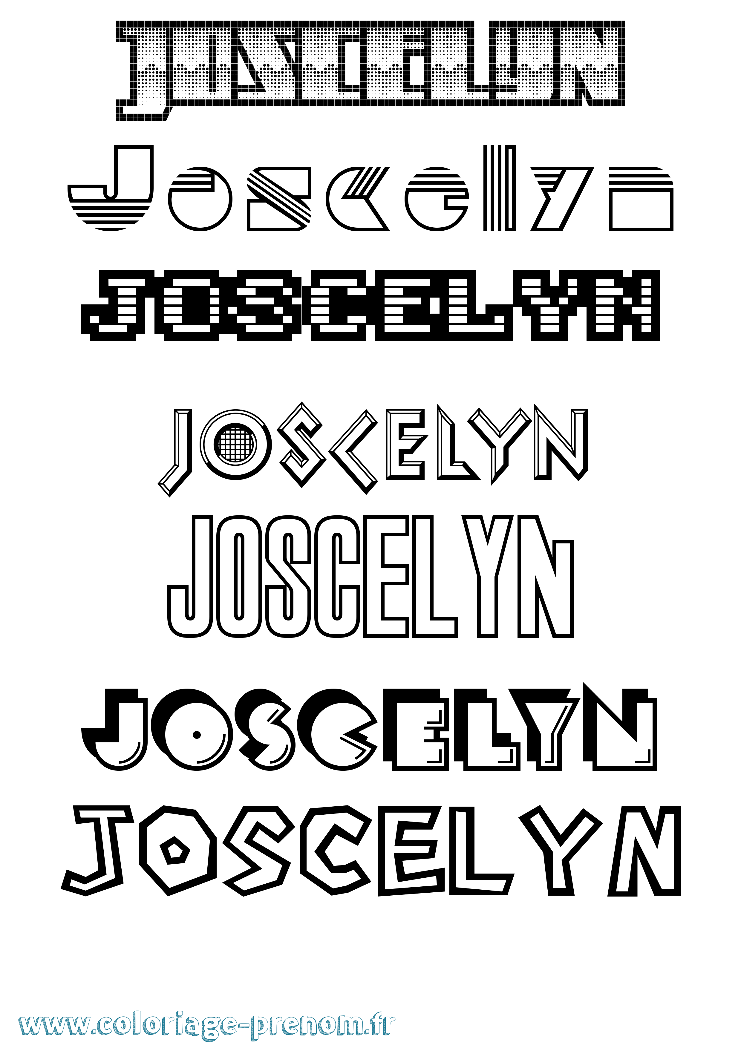 Coloriage Joscelyn Jeux Vidéos Coloriage prénom Joscelyn Jeux Vidéos