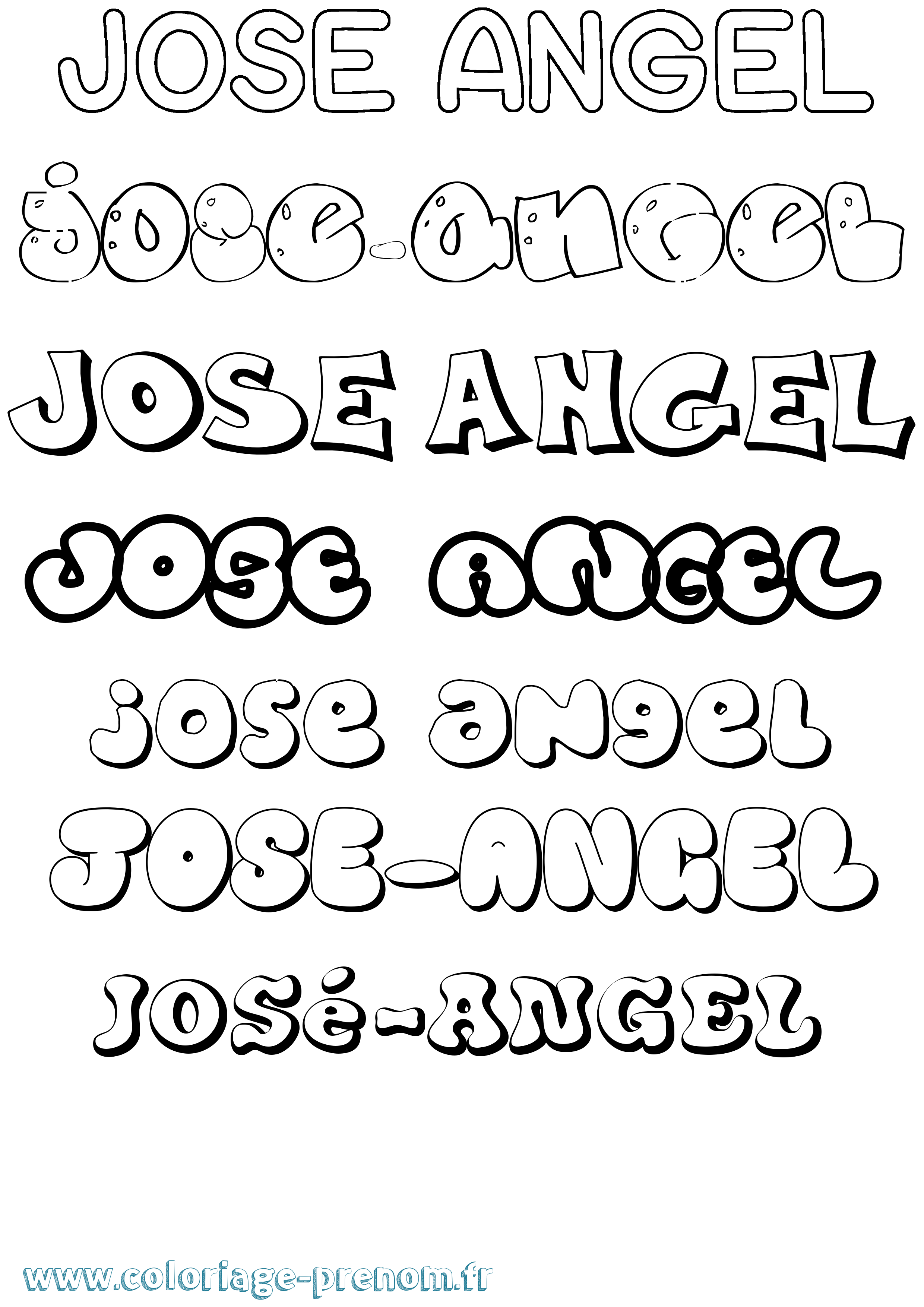 Coloriage José-Angel Bubble Coloriage prénom José-Angel Bubble