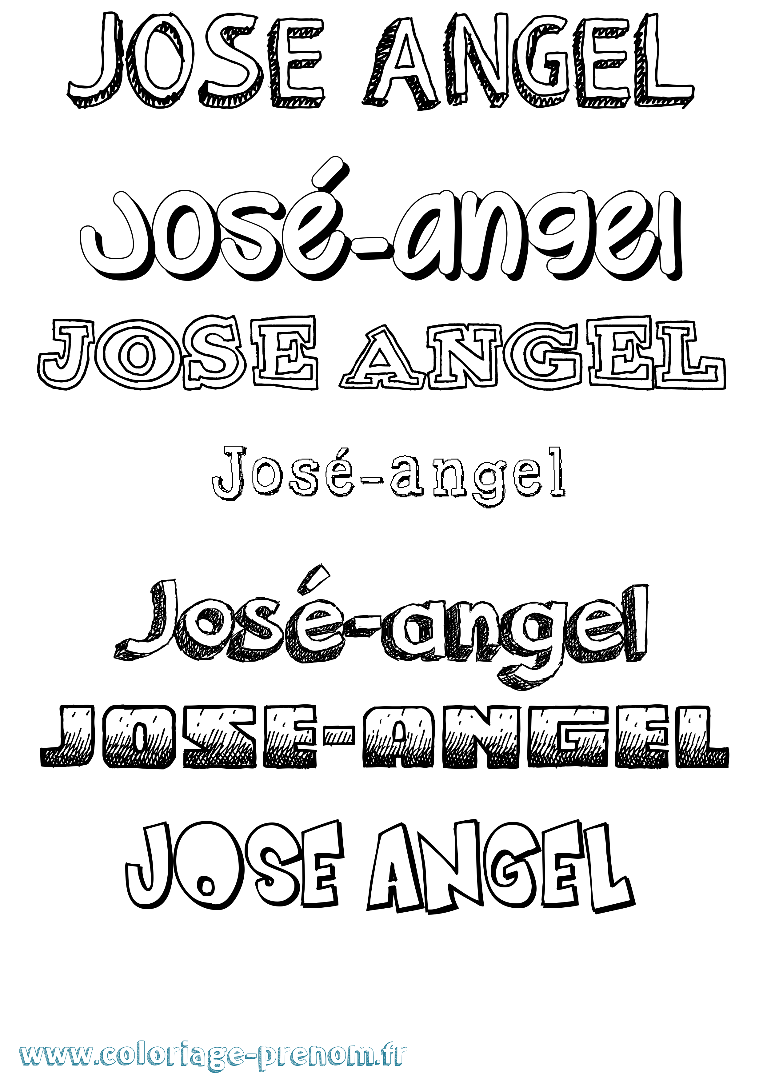 Coloriage José-Angel Dessiné Coloriage prénom José-Angel Dessiné