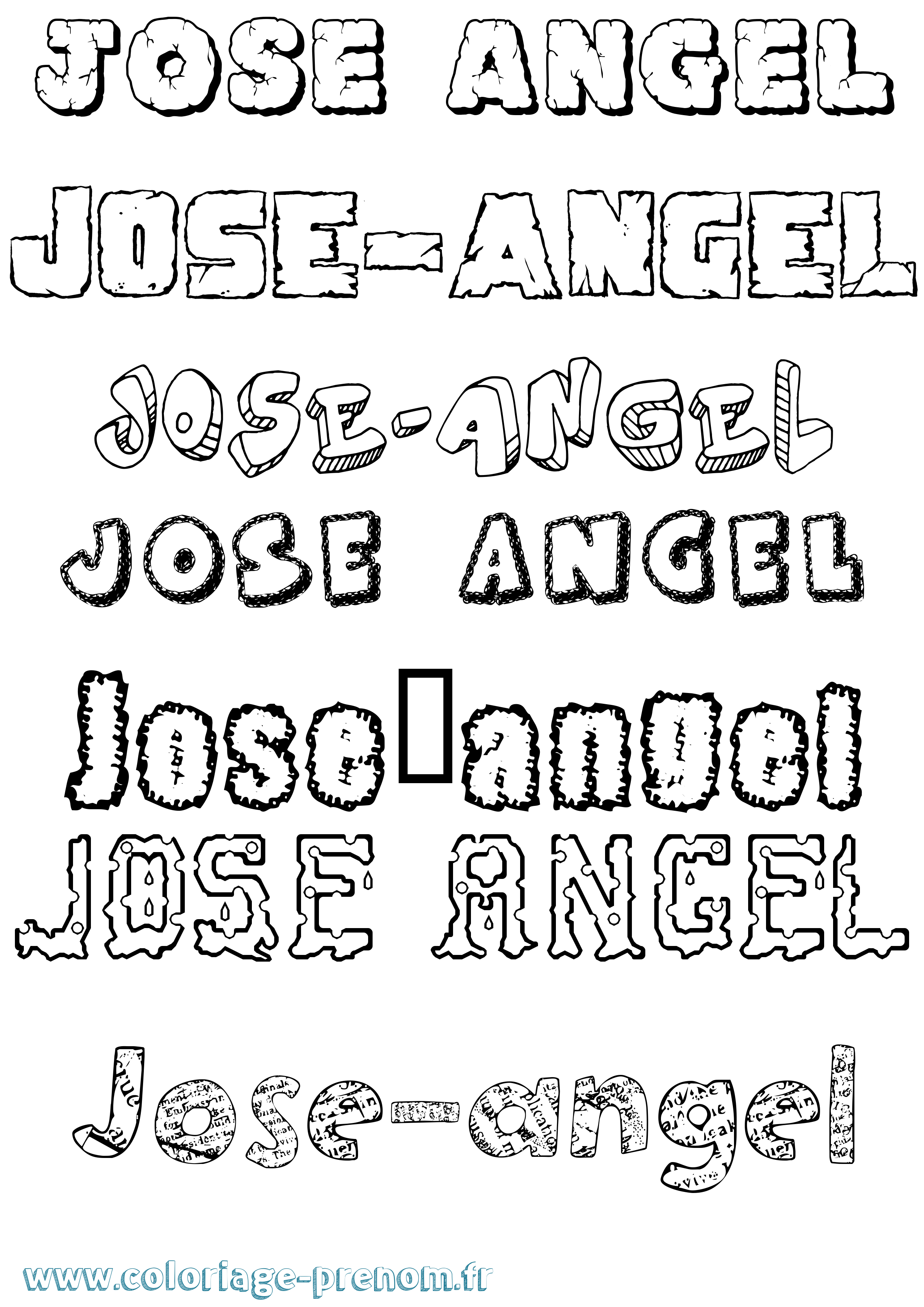 Coloriage José-Angel Destructuré Coloriage prénom José-Angel Destructuré