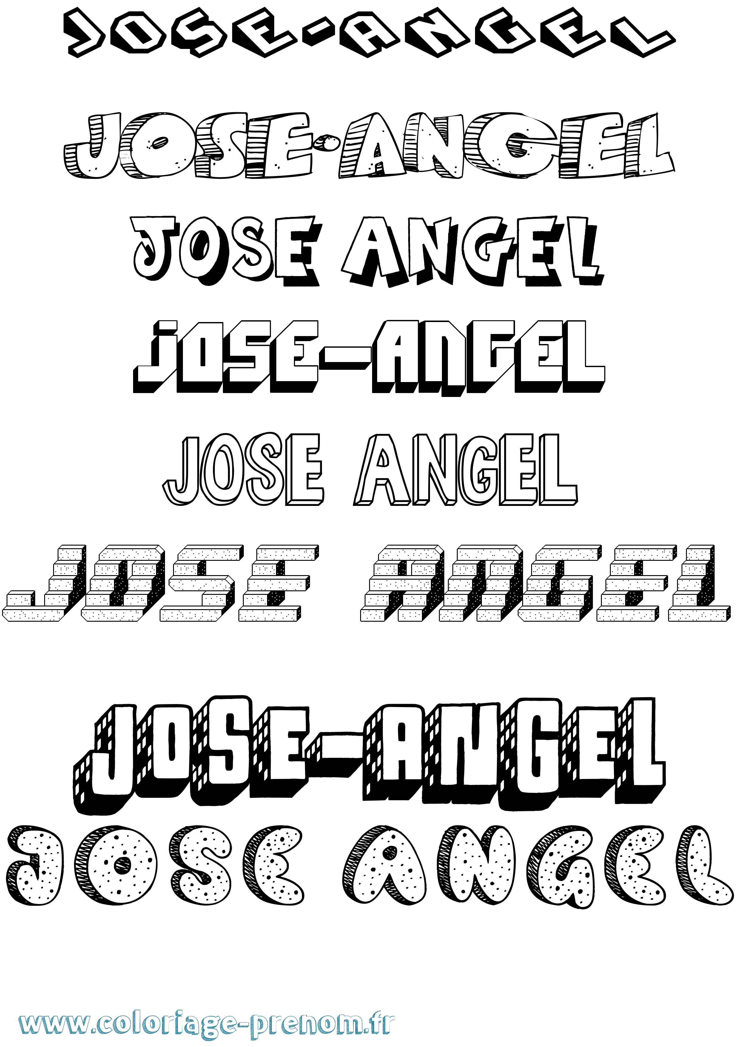 Coloriage José-Angel Effet 3D Coloriage prénom José-Angel Effet 3D