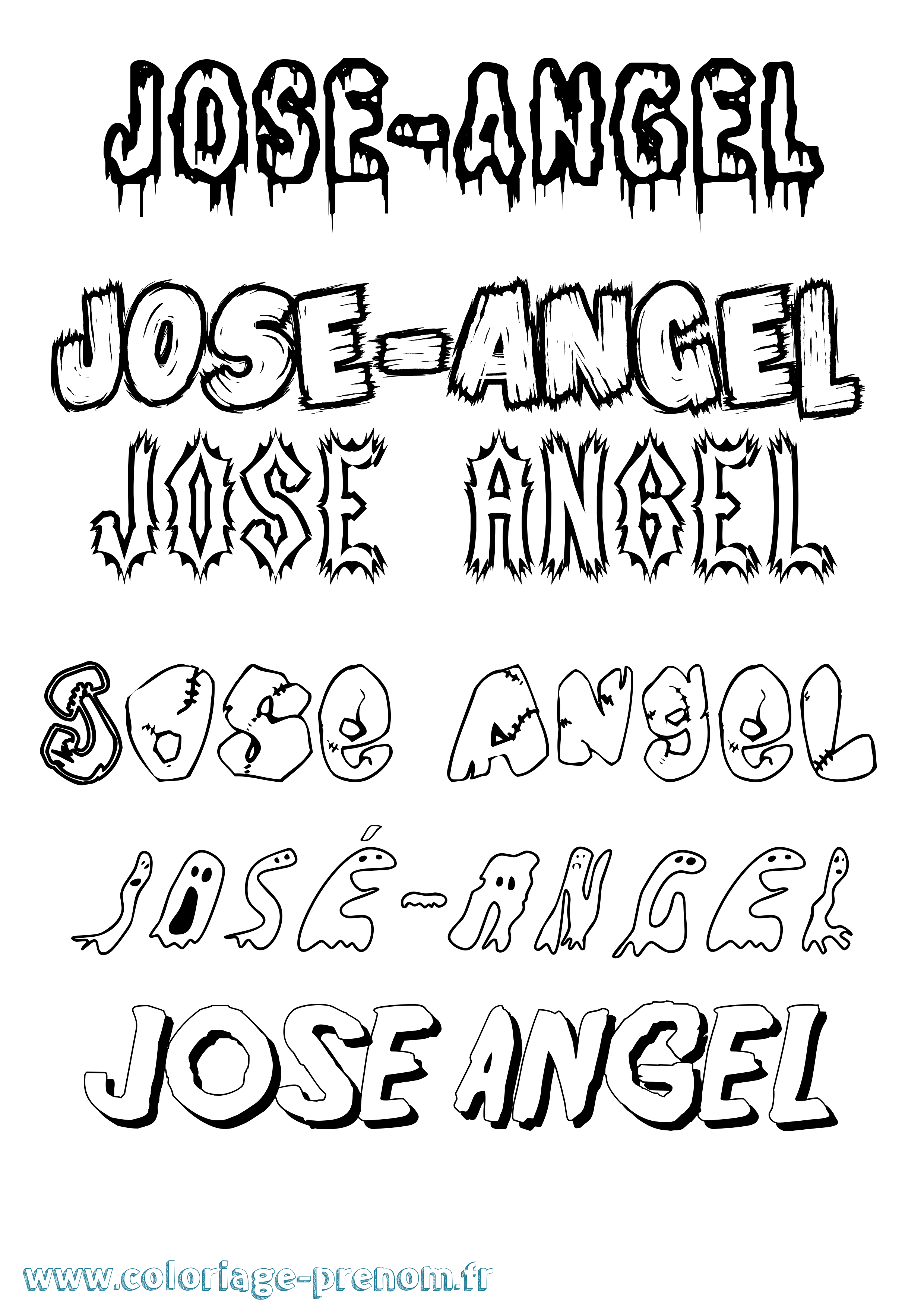 Coloriage José-Angel Frisson Coloriage prénom José-Angel Frisson