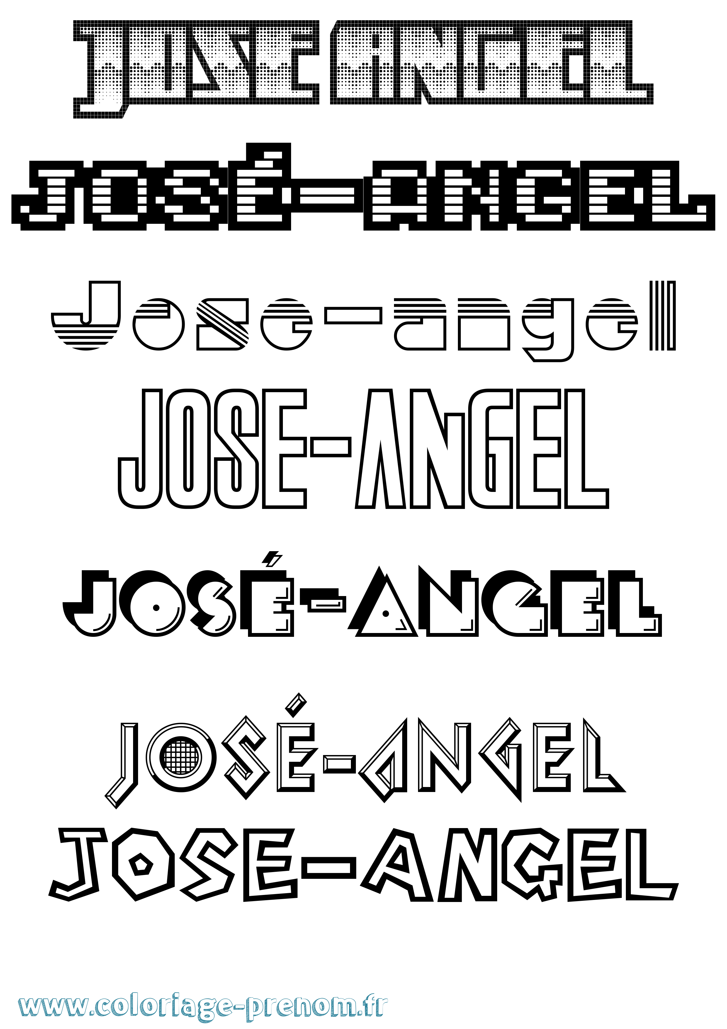 Coloriage José-Angel Jeux Vidéos Coloriage prénom José-Angel Jeux Vidéos