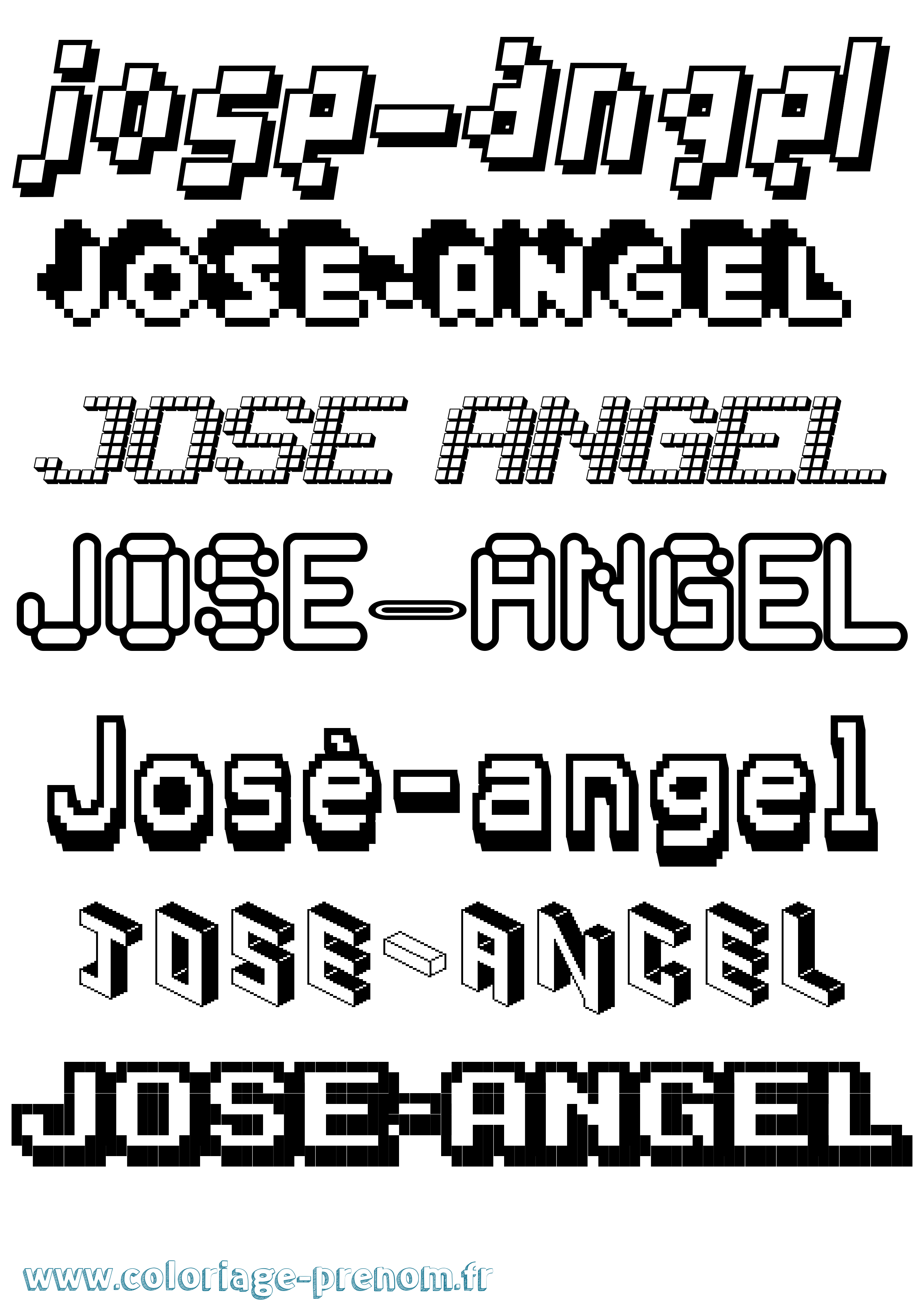 Coloriage José-Angel Pixel Coloriage prénom José-Angel Pixel