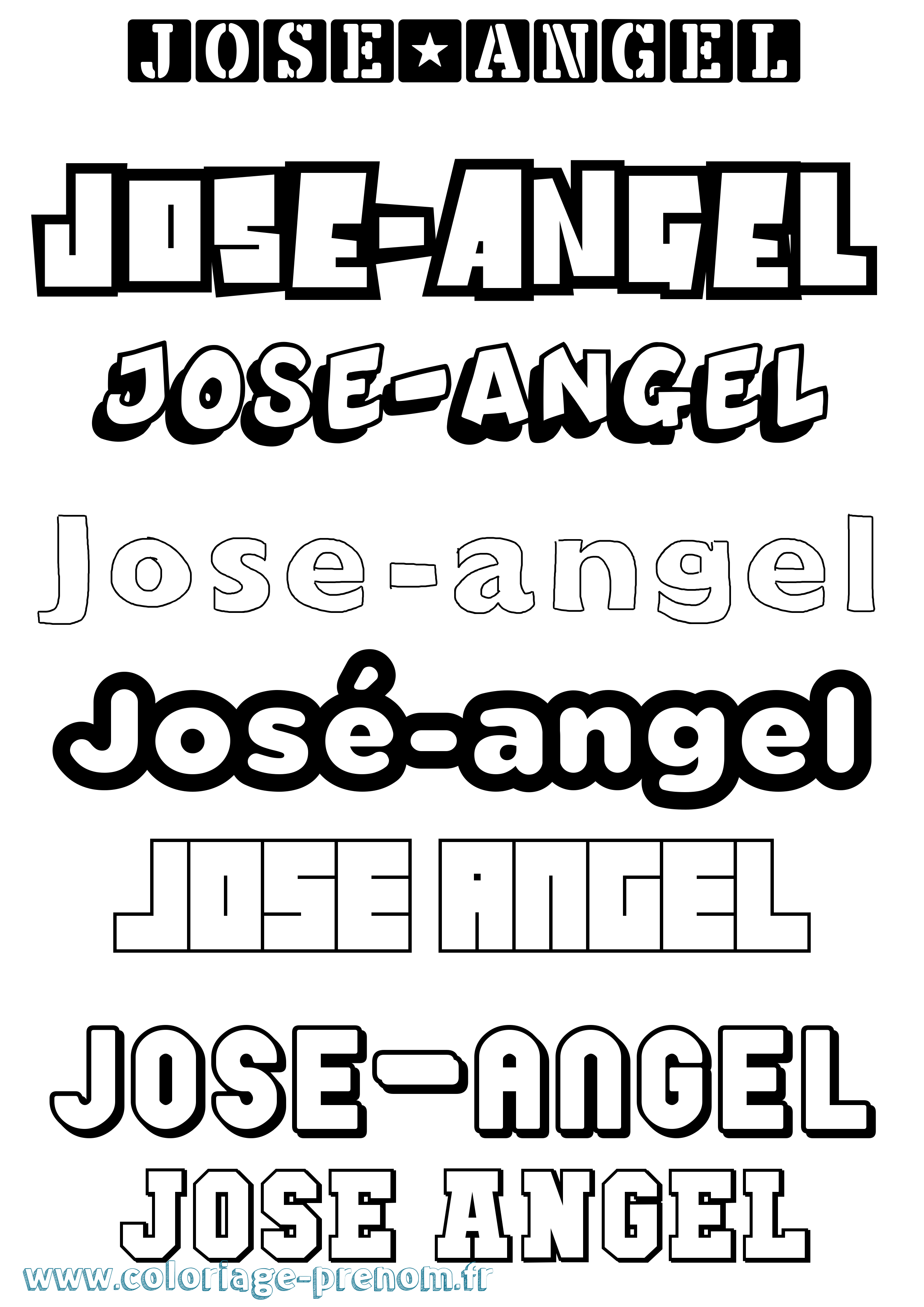 Coloriage José-Angel Simple Coloriage prénom José-Angel Simple