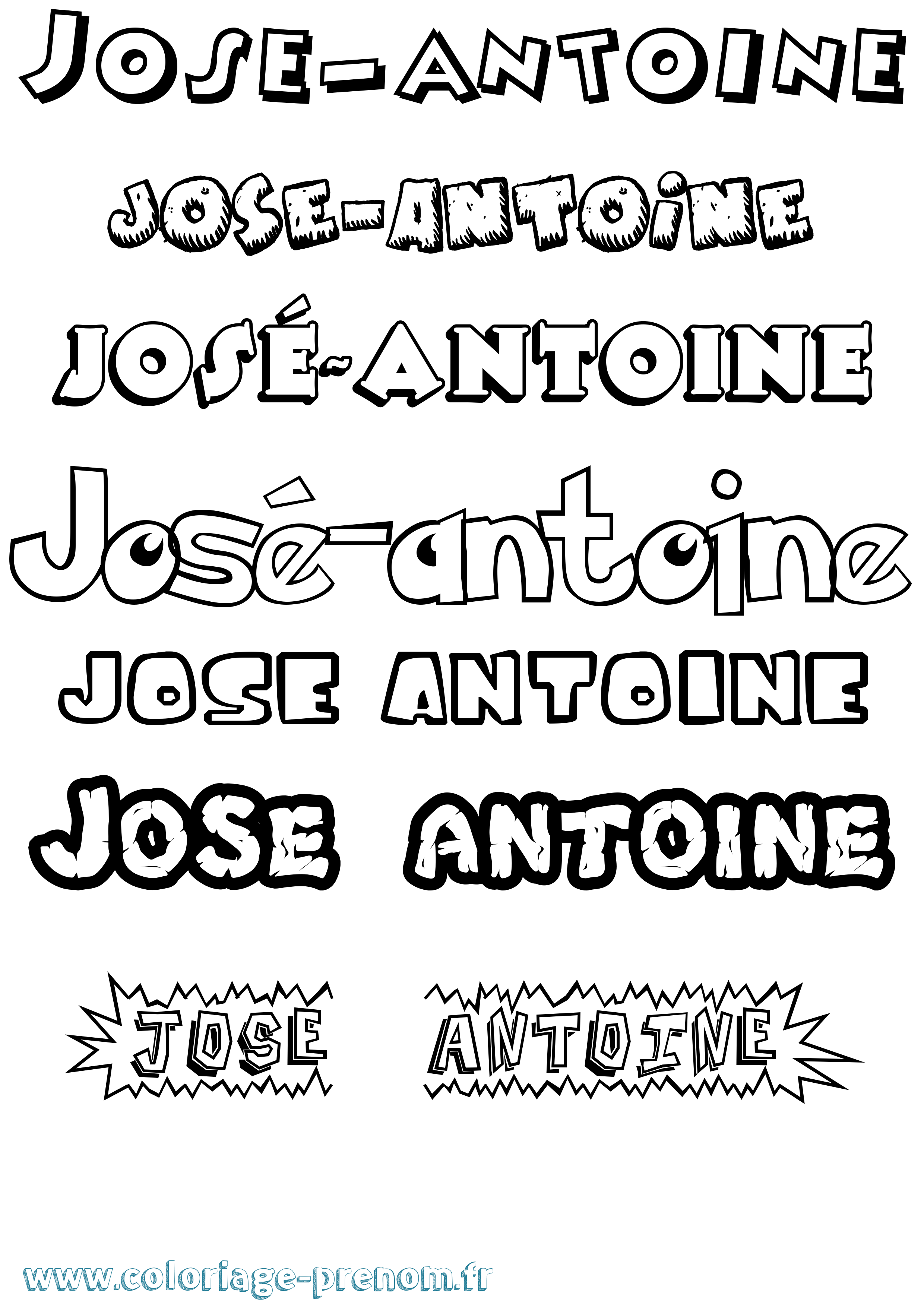 Coloriage José-Antoine Dessin Animé Coloriage prénom José-Antoine Dessin Animé