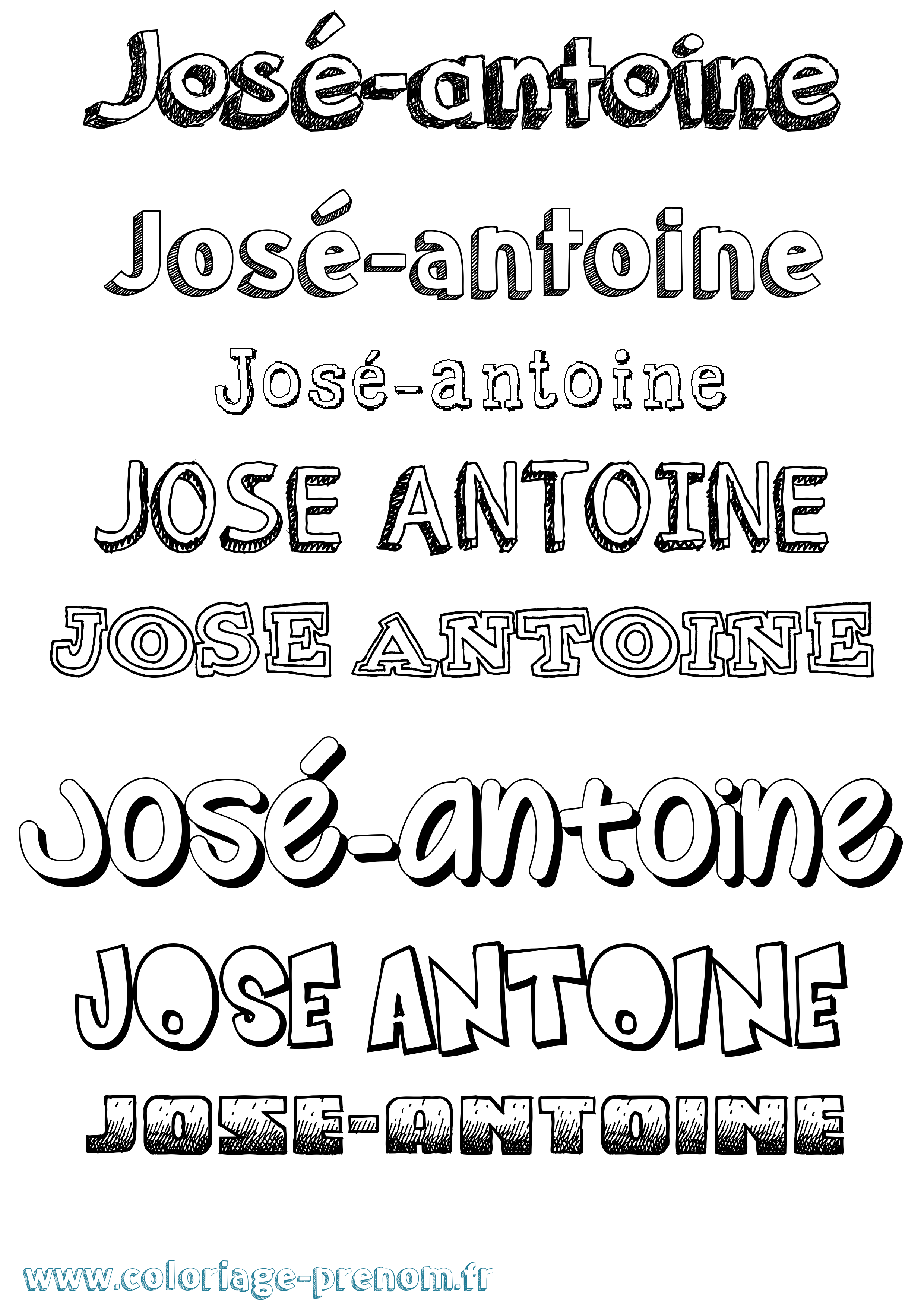 Coloriage José-Antoine Dessiné Coloriage prénom José-Antoine Dessiné