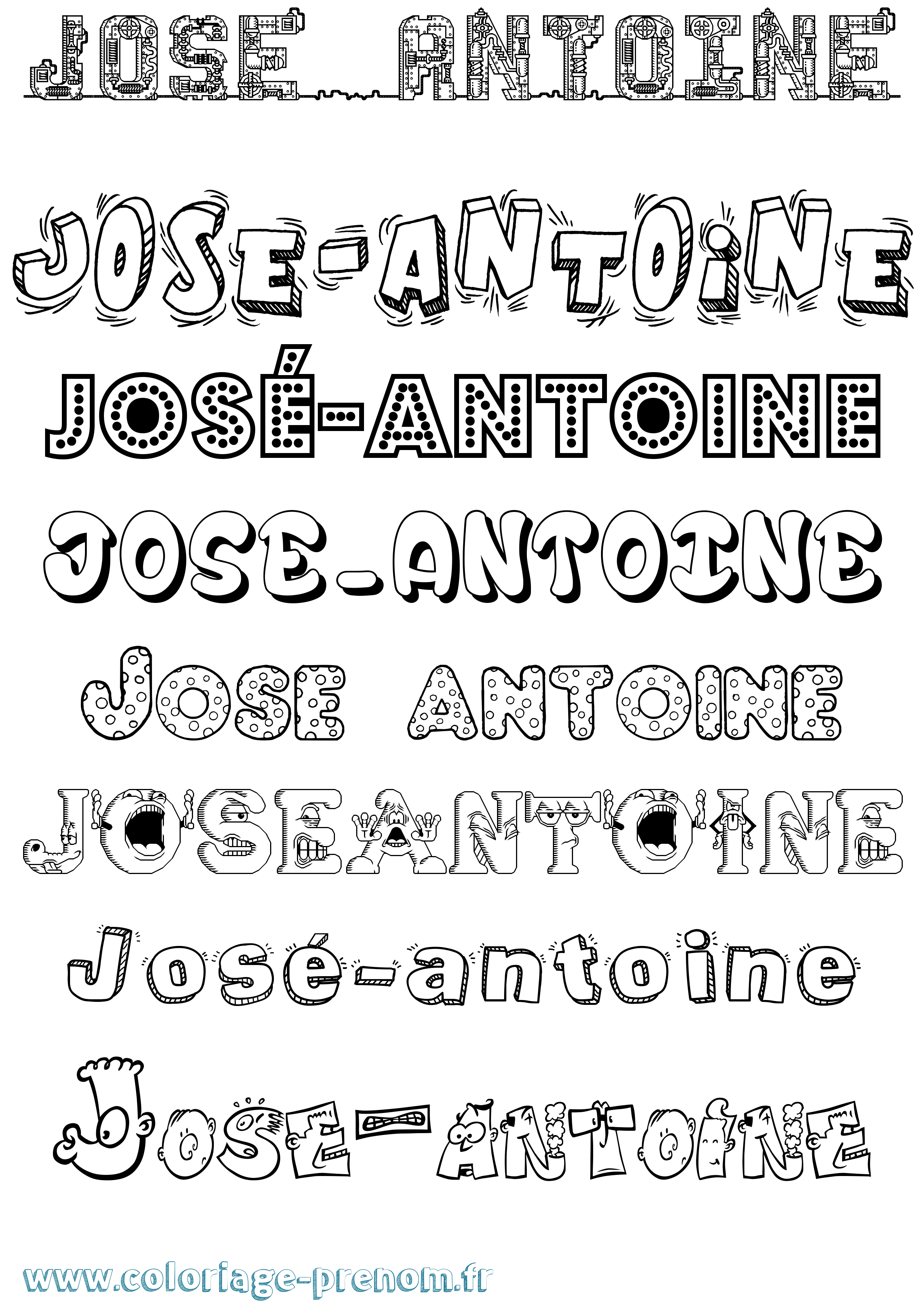Coloriage José-Antoine Fun Coloriage prénom José-Antoine Fun