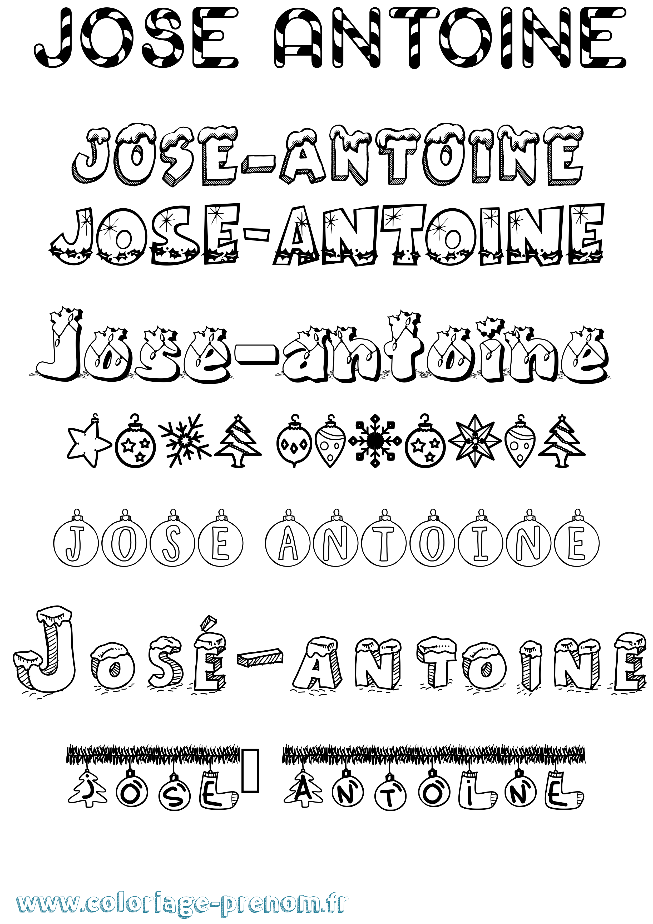 Coloriage José-Antoine Noël Coloriage prénom José-Antoine Noël