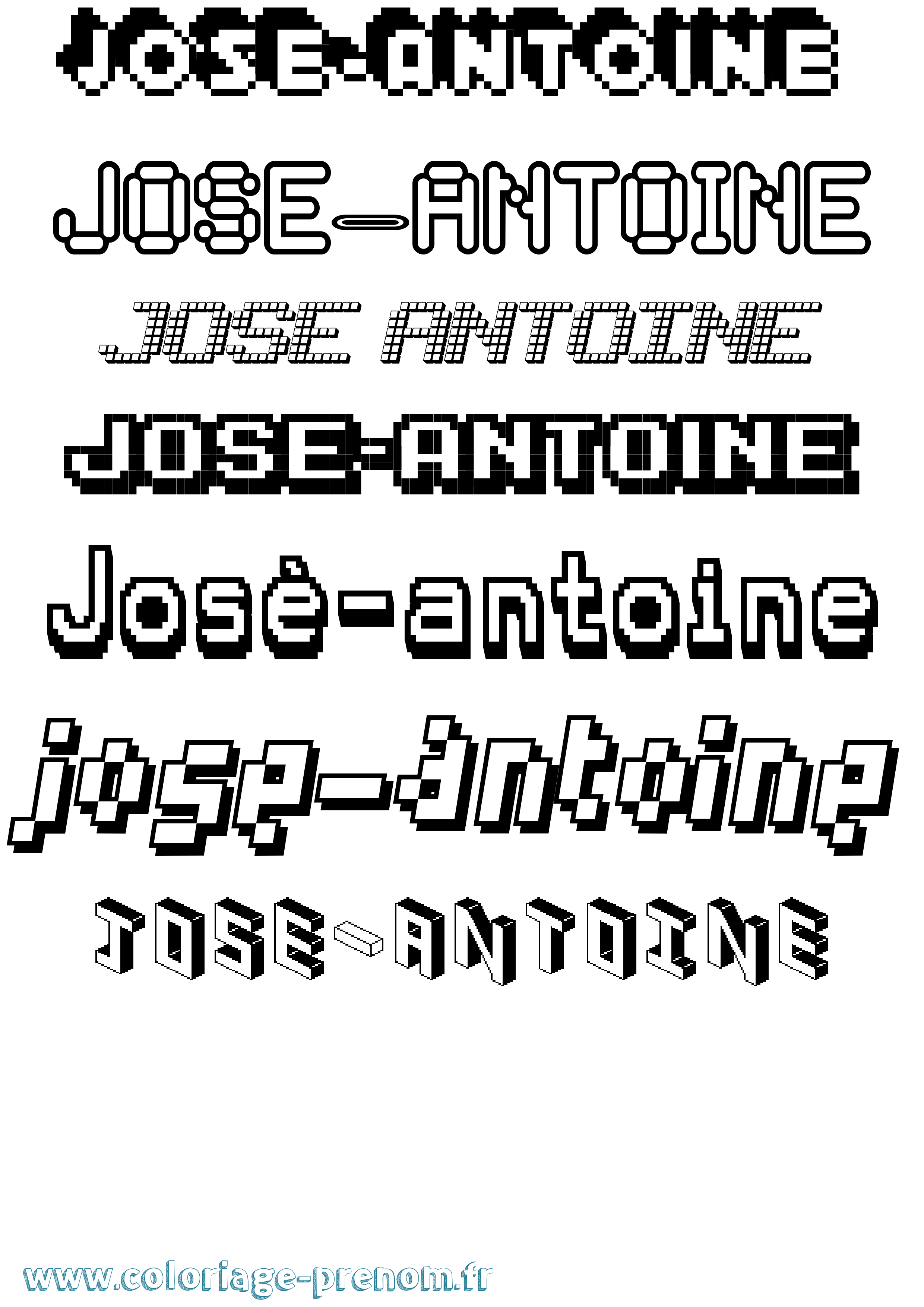 Coloriage José-Antoine Pixel Coloriage prénom José-Antoine Pixel