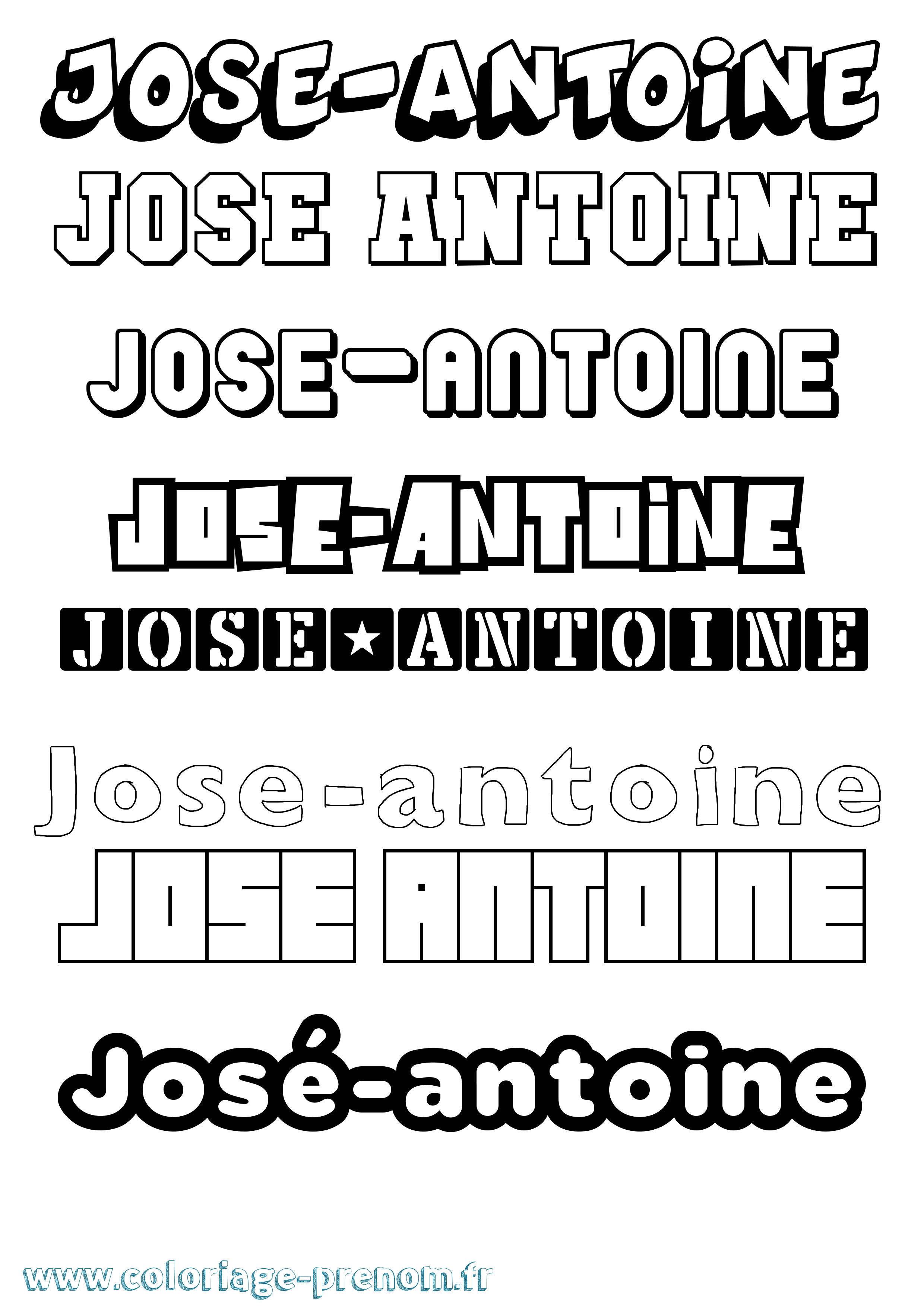 Coloriage José-Antoine Simple Coloriage prénom José-Antoine Simple