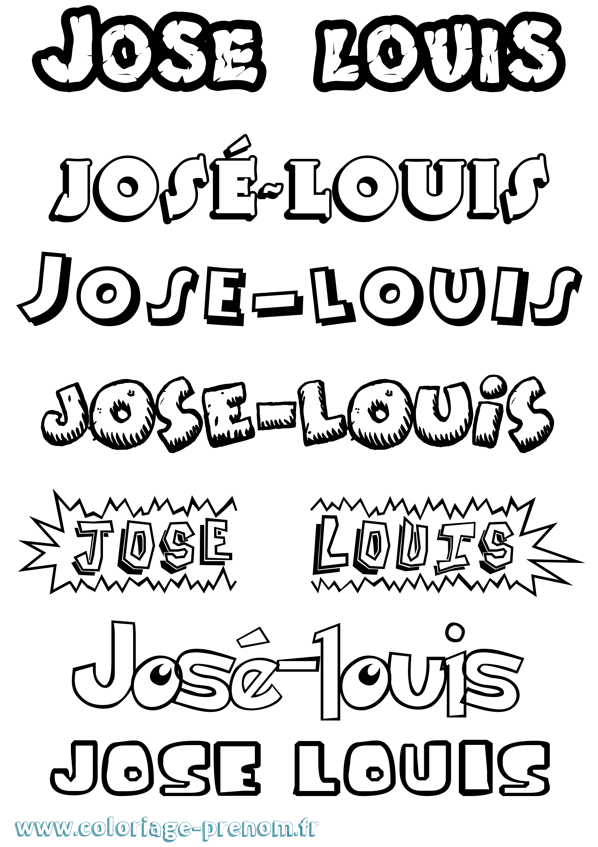 Coloriage José-Louis Dessin Animé Coloriage prénom José-Louis Dessin Animé