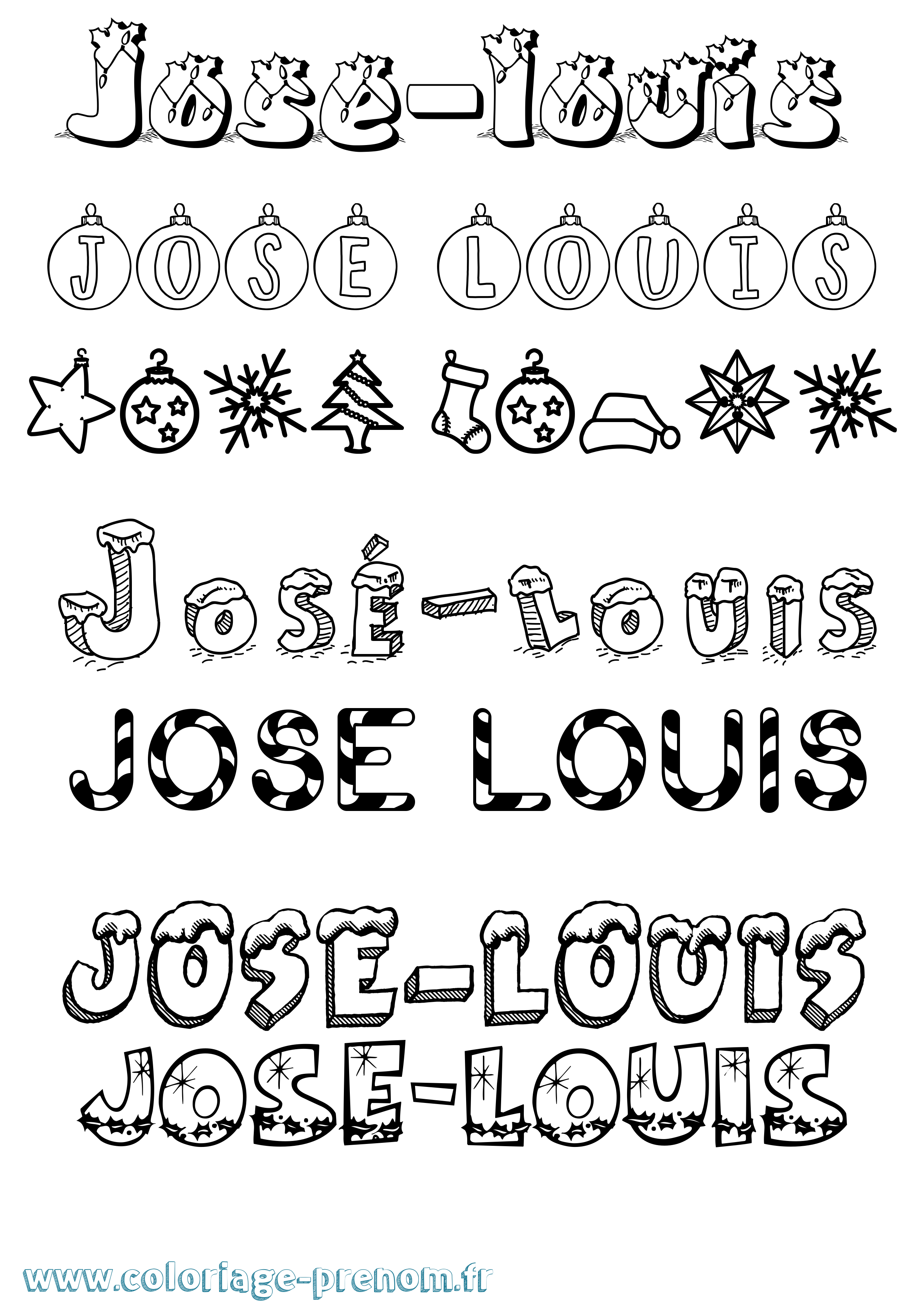 Coloriage José-Louis Noël Coloriage prénom José-Louis Noël