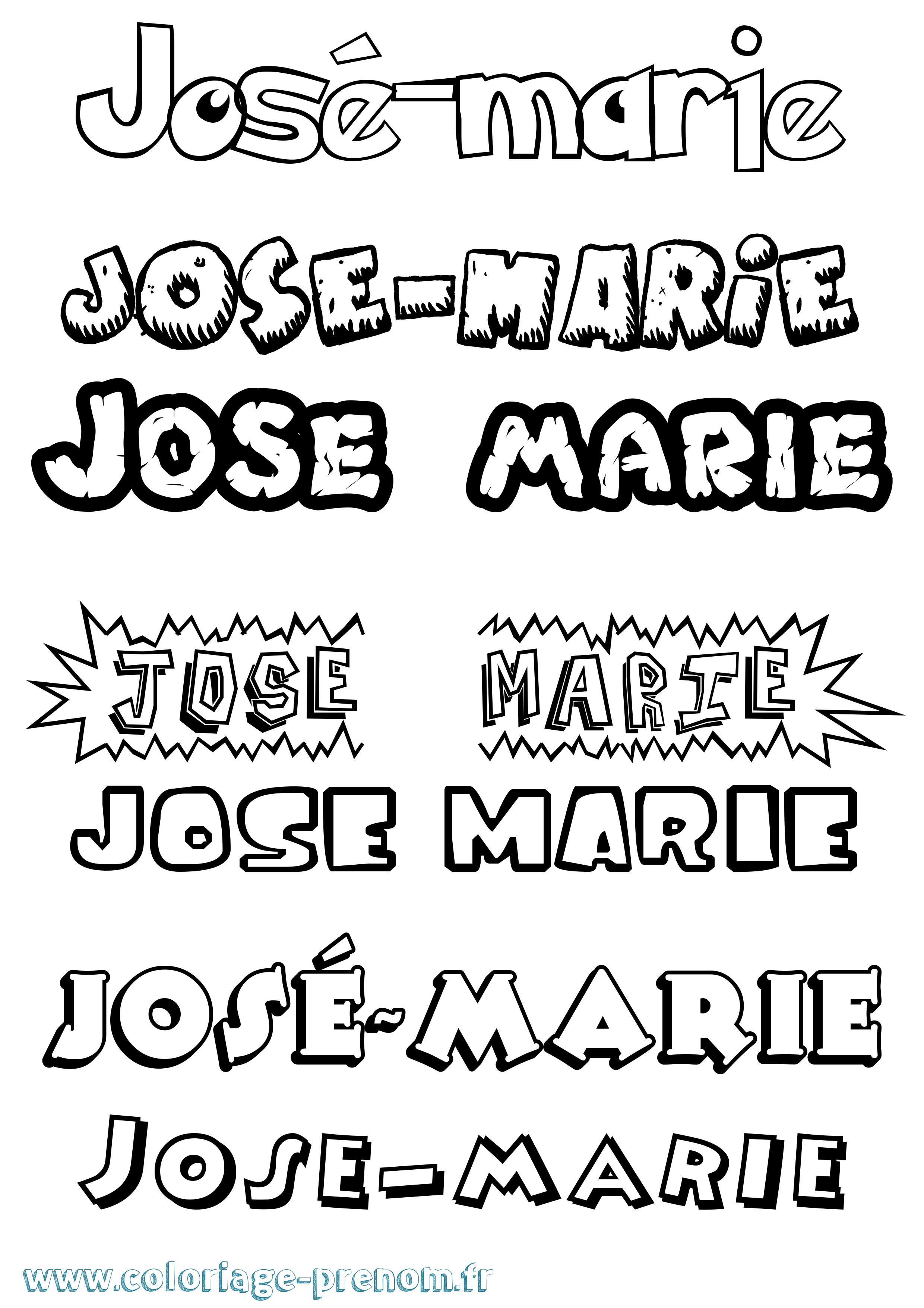 Coloriage José-Marie Dessin Animé Coloriage prénom José-Marie Dessin Animé