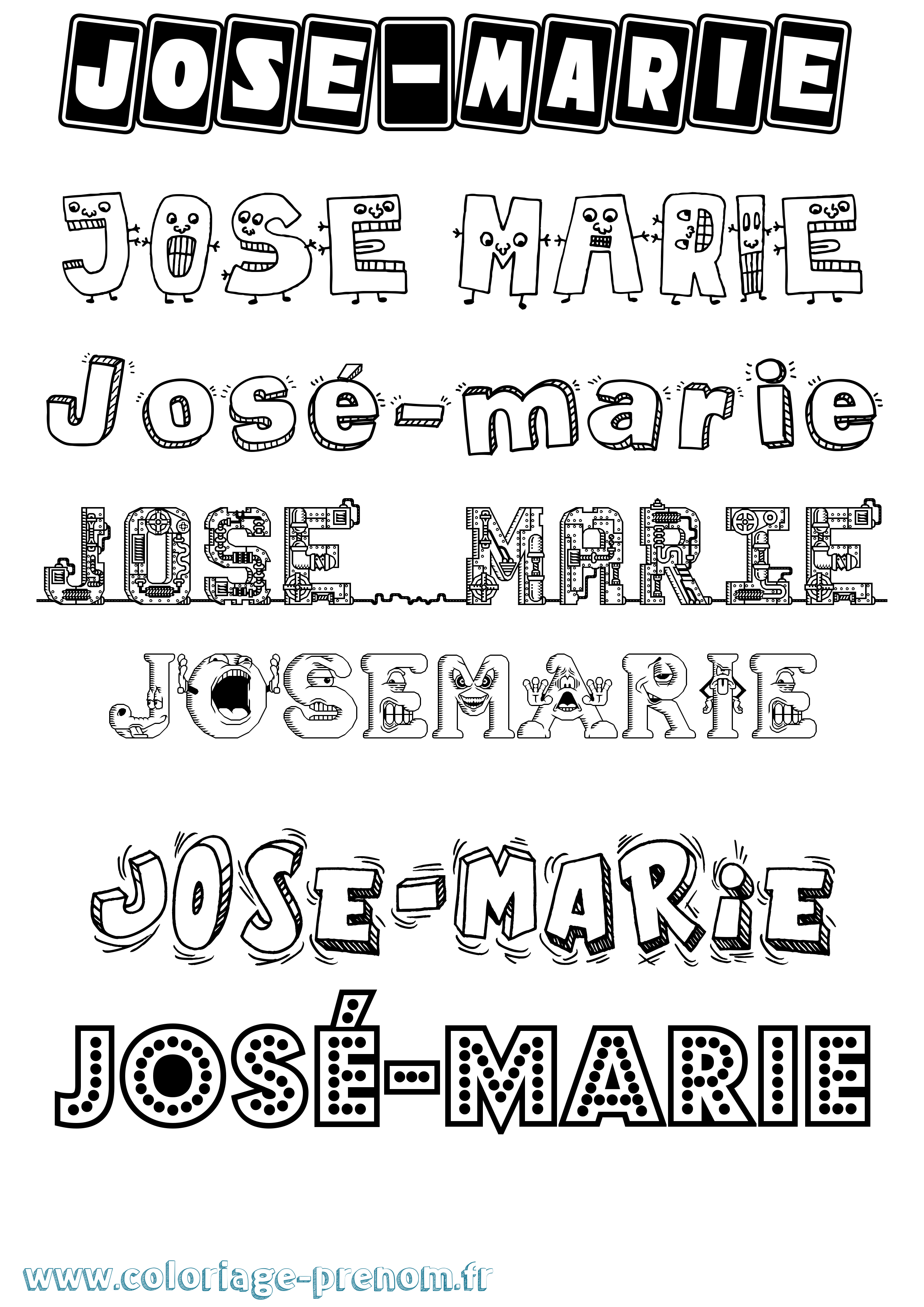 Coloriage José-Marie Fun Coloriage prénom José-Marie Fun