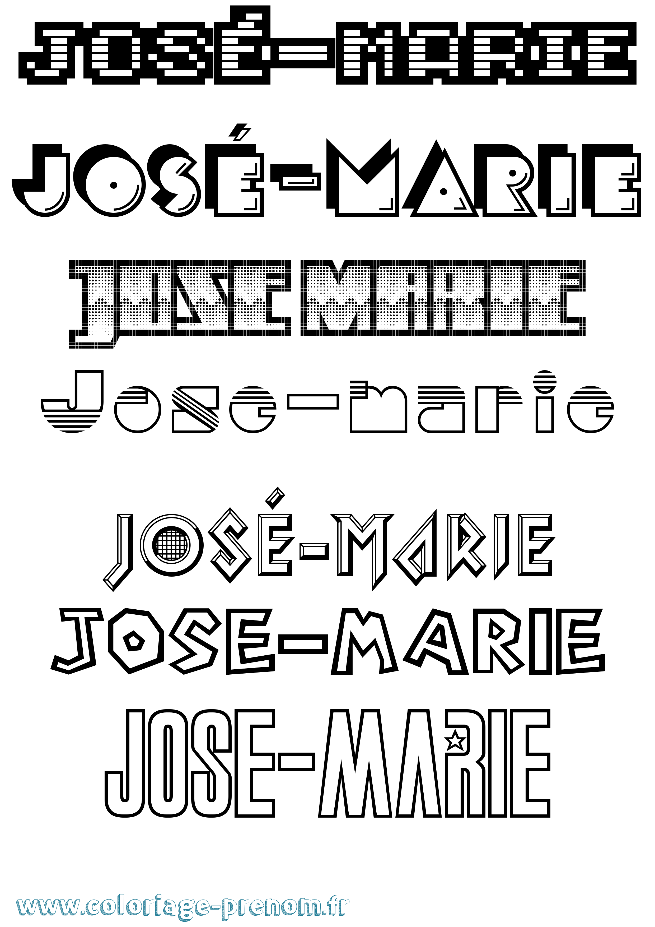 Coloriage José-Marie Jeux Vidéos Coloriage prénom José-Marie Jeux Vidéos