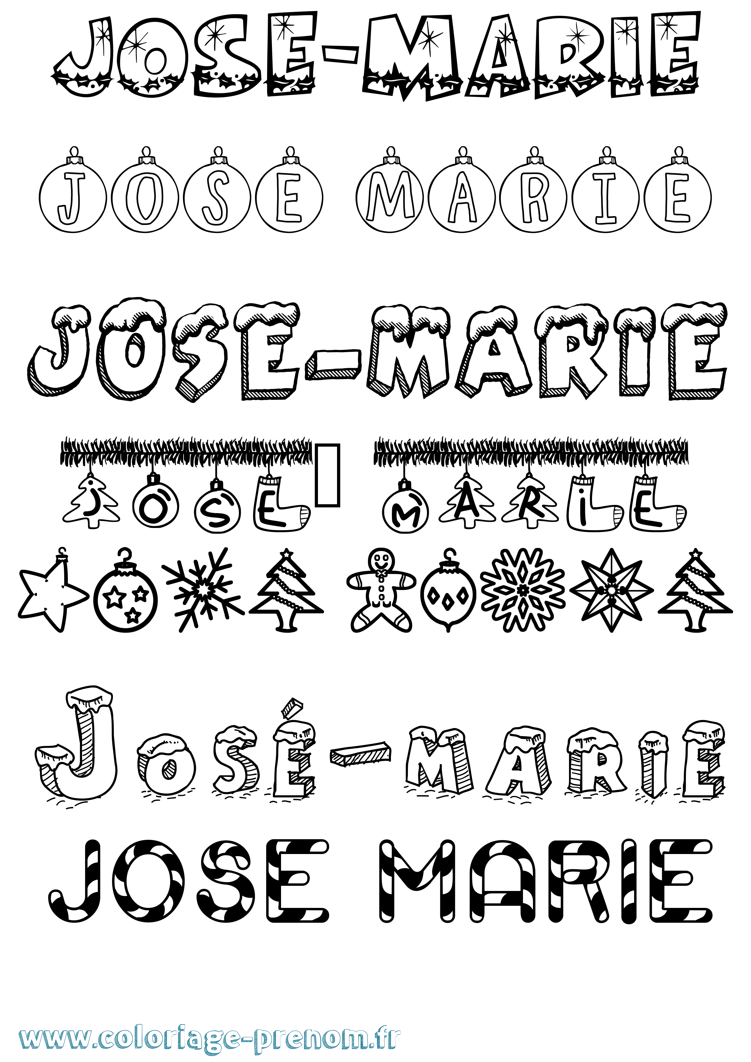 Coloriage José-Marie Noël Coloriage prénom José-Marie Noël