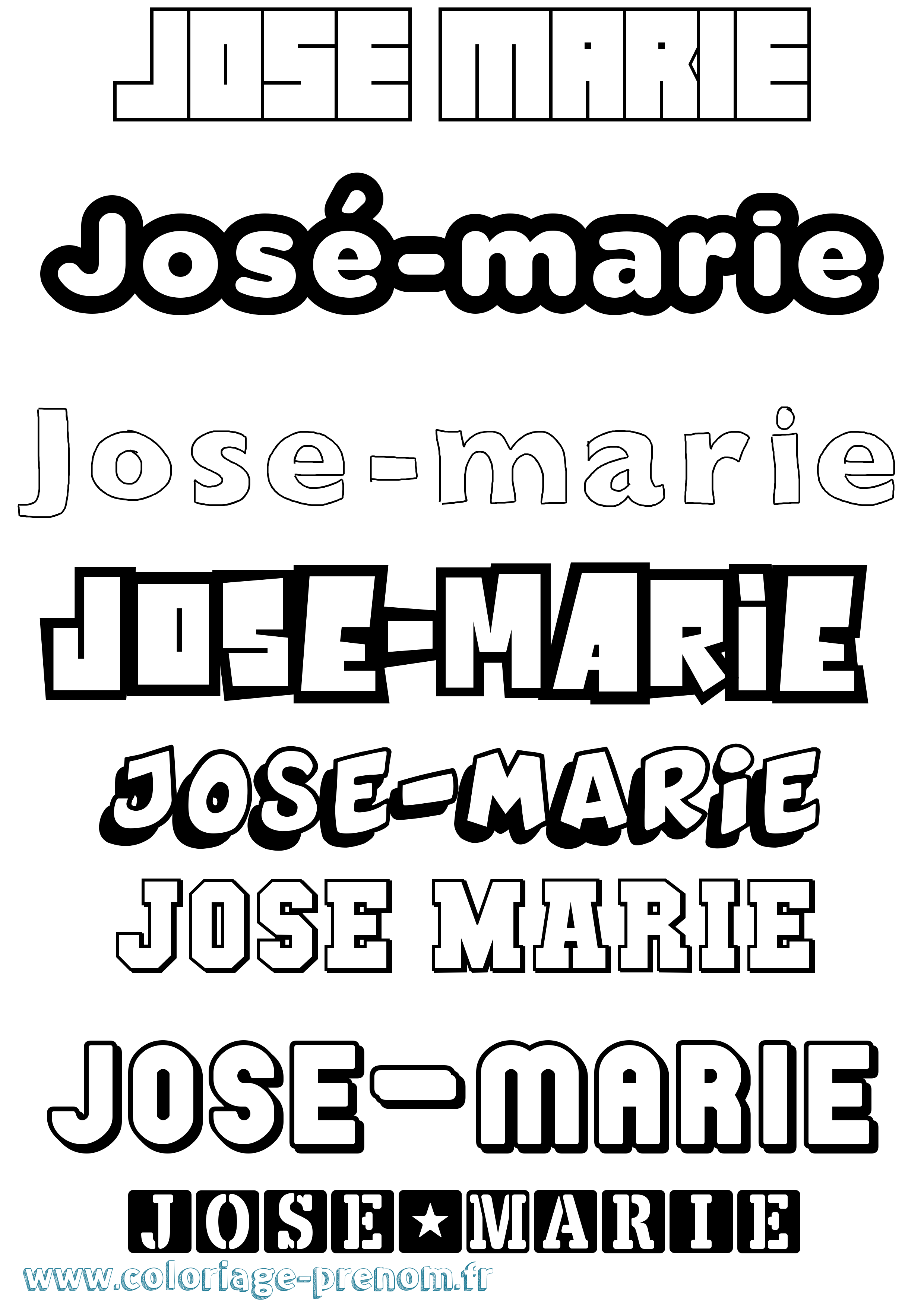Coloriage José-Marie Simple Coloriage prénom José-Marie Simple