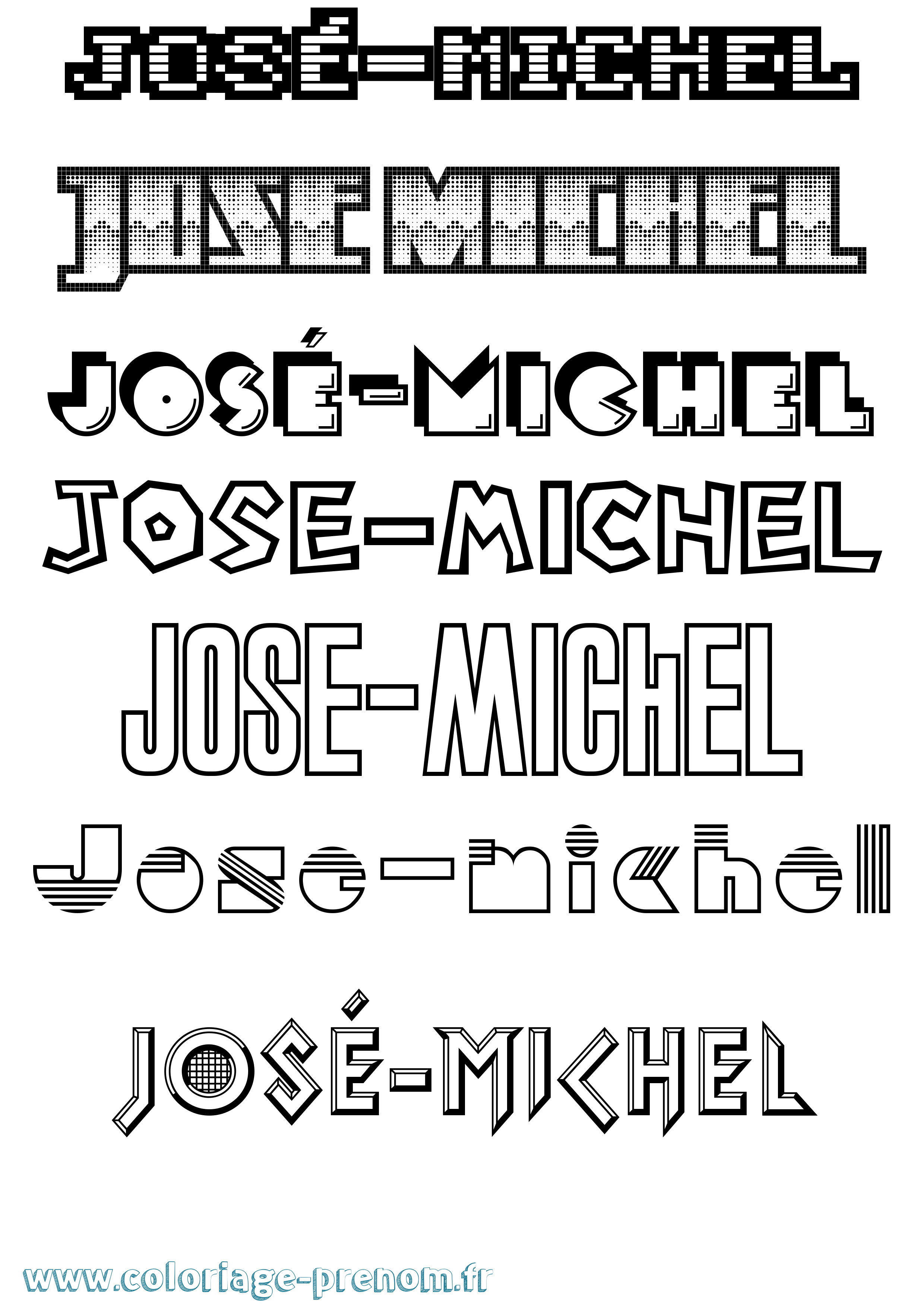 Coloriage José-Michel Jeux Vidéos Coloriage prénom José-Michel Jeux Vidéos