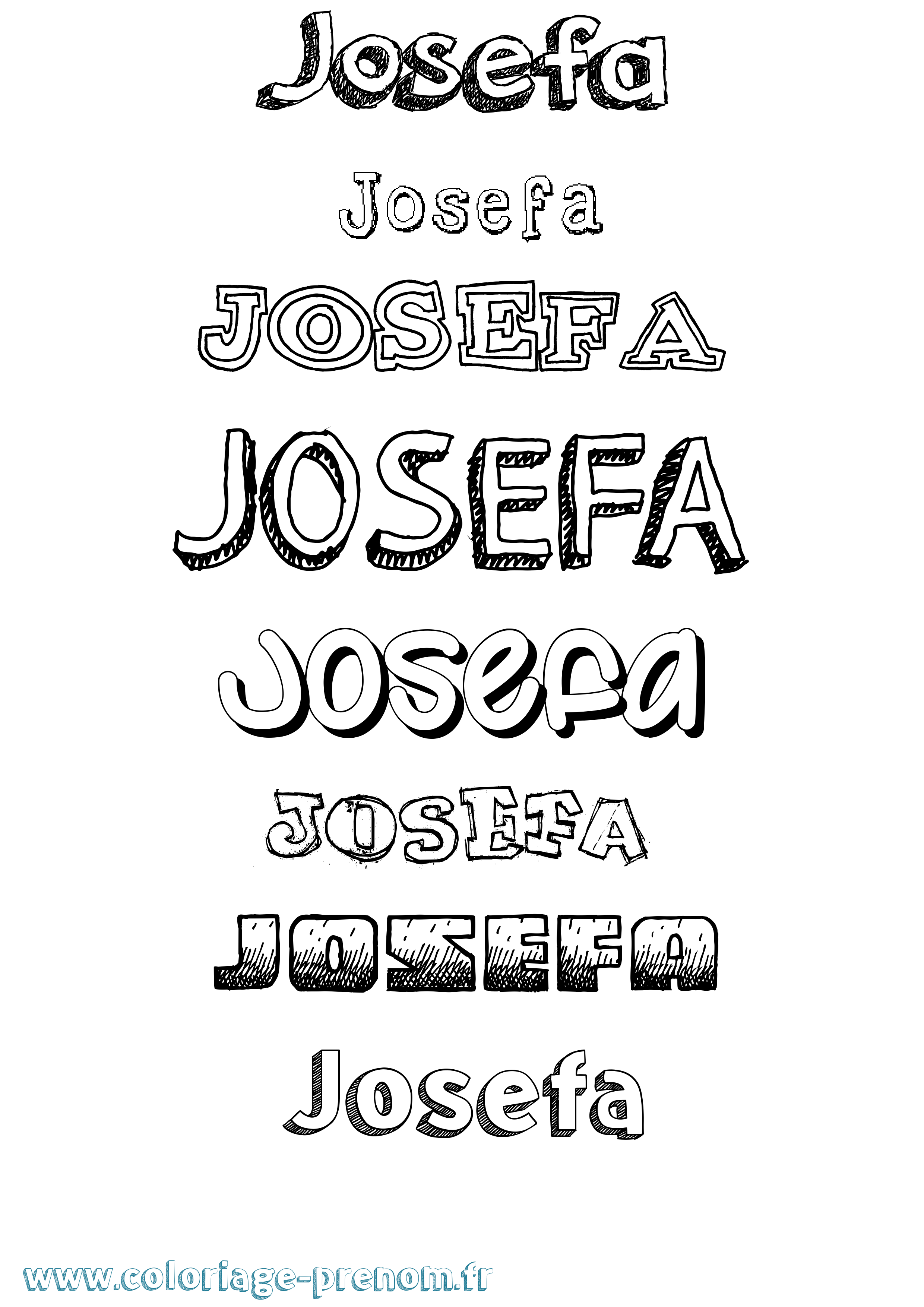 Coloriage Josefa Dessiné Coloriage prénom Josefa Dessiné