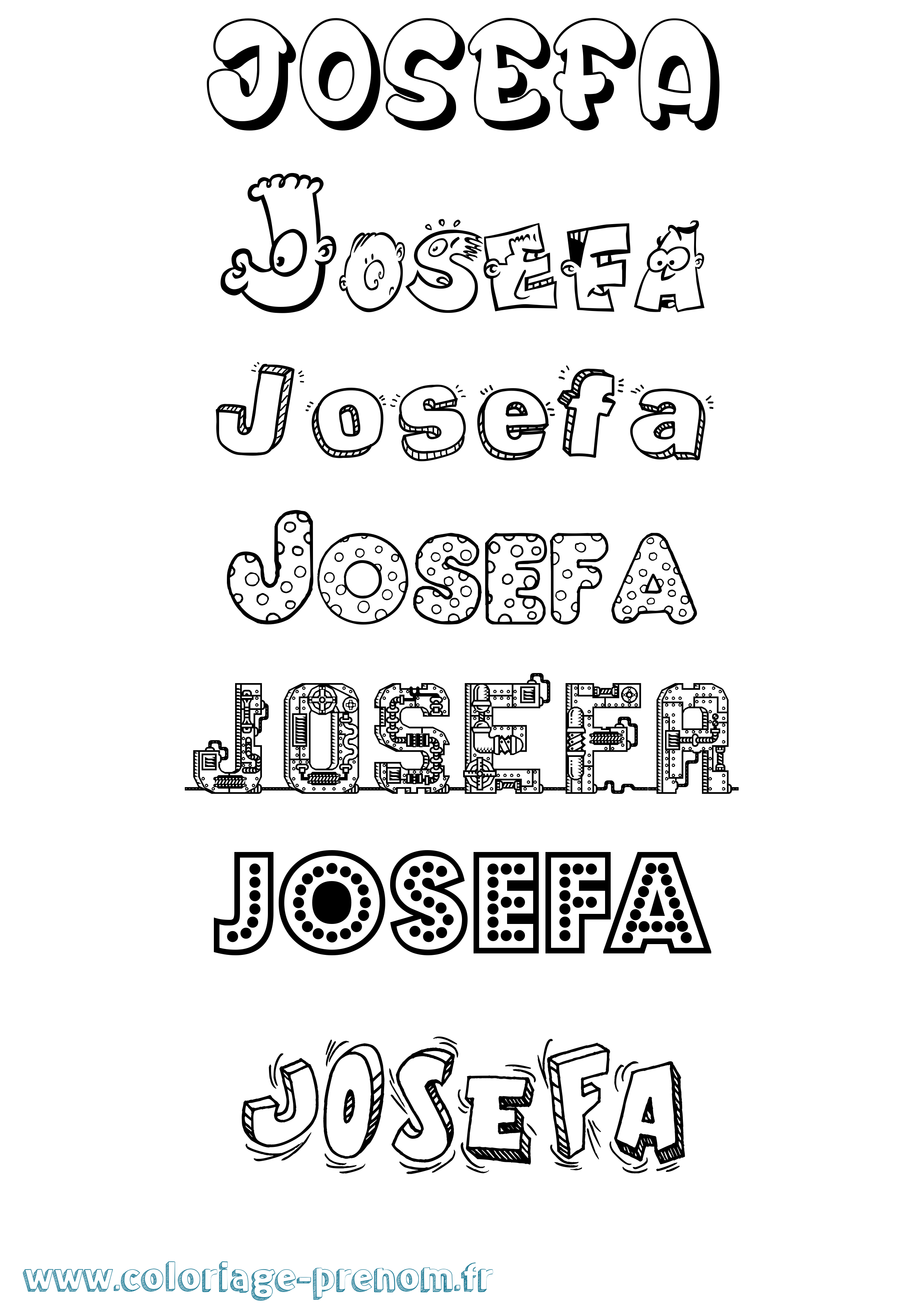 Coloriage Josefa Fun Coloriage prénom Josefa Fun