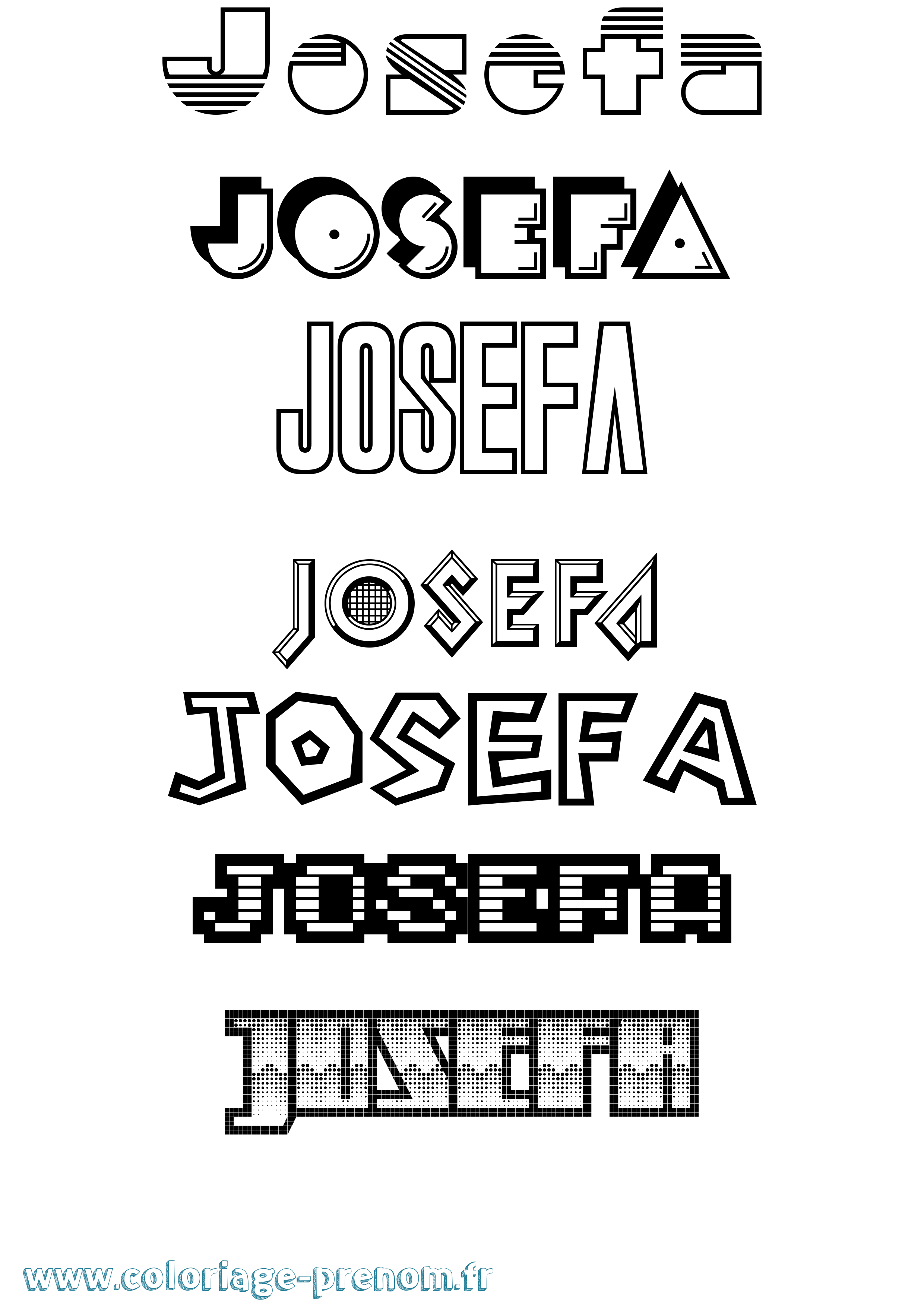 Coloriage Josefa Jeux Vidéos Coloriage prénom Josefa Jeux Vidéos